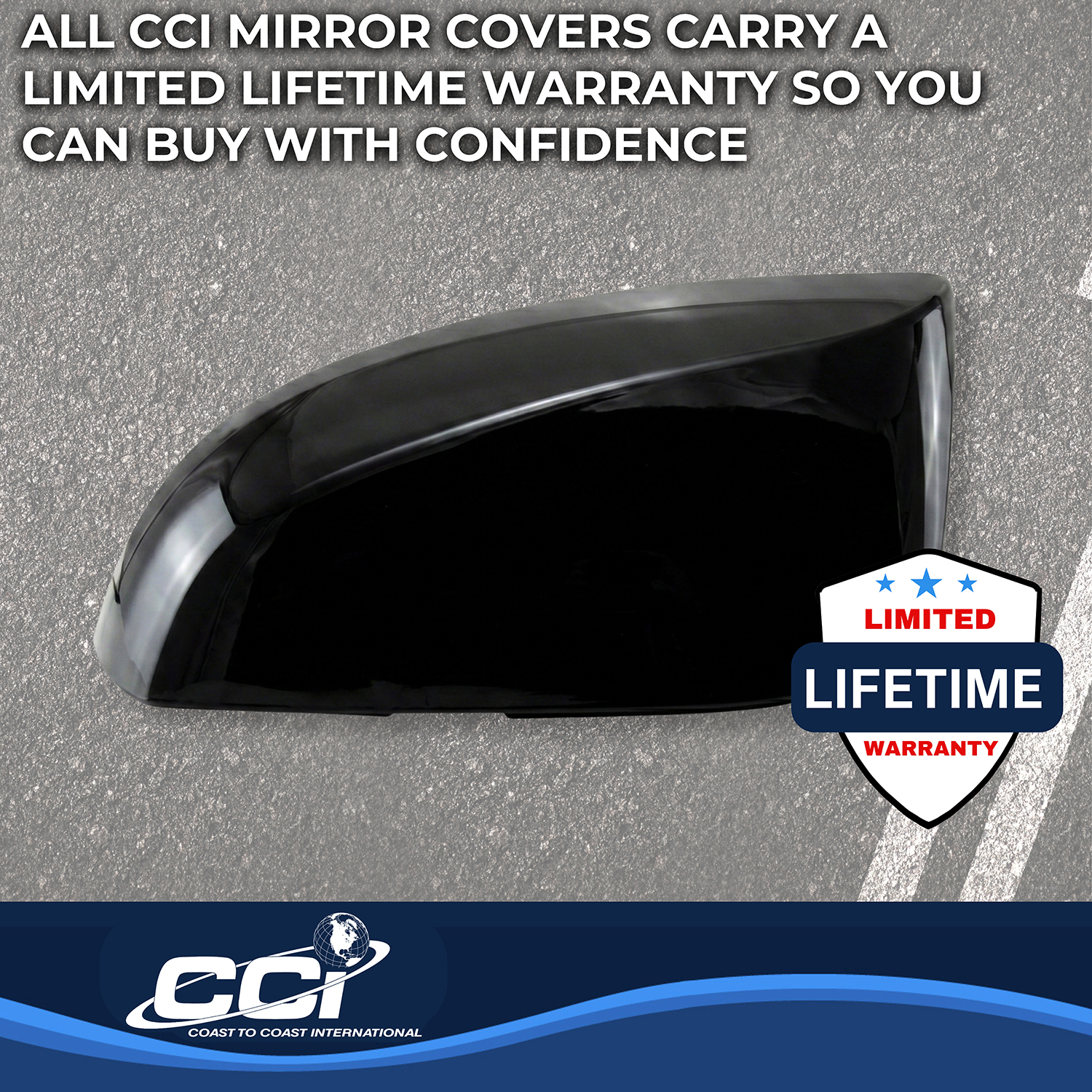 Coast To Coast MC67530RBK - Door Mirror Cover, Black, Gloss Painted