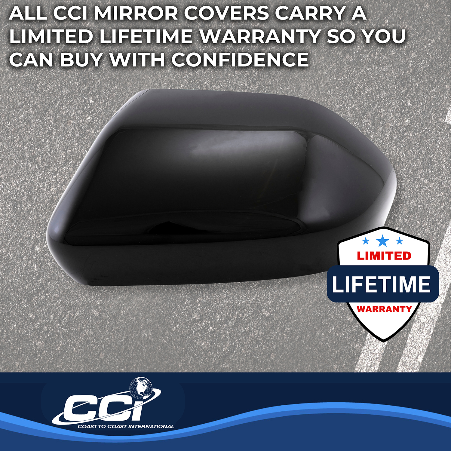 Coast To Coast MC67562BLK - Exterior Mirror Covr, Black, Gloss Painted