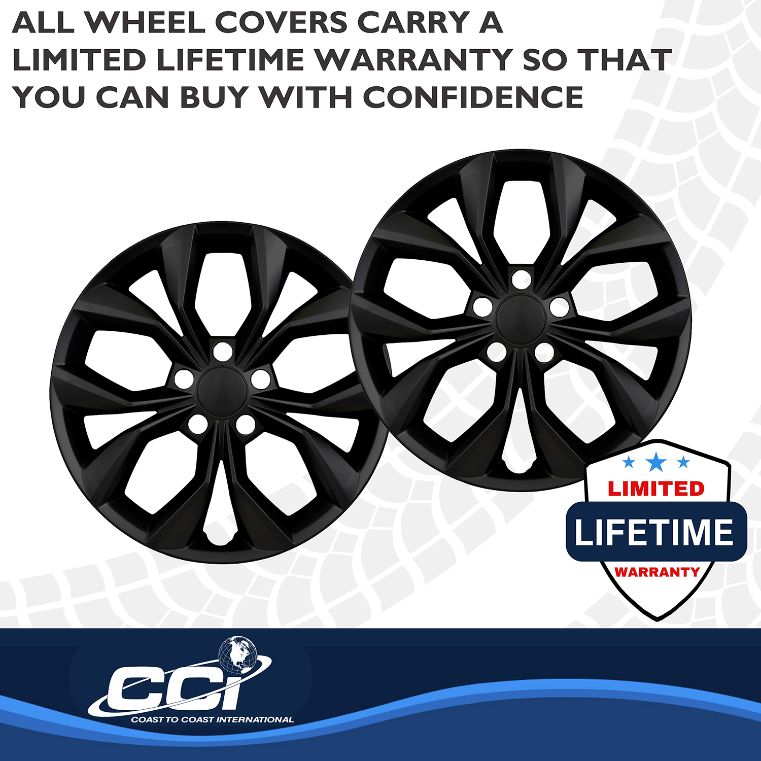 Coast To Coast 56217BLK - Premium Wheel Covers, Black, Gloss Painted