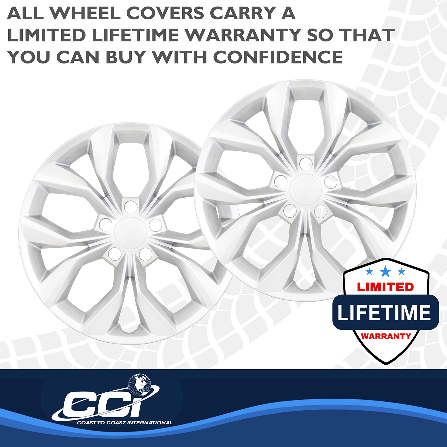 Coast To Coast 56217S - Premium Wheel Covers, Silver, Gloss Painted