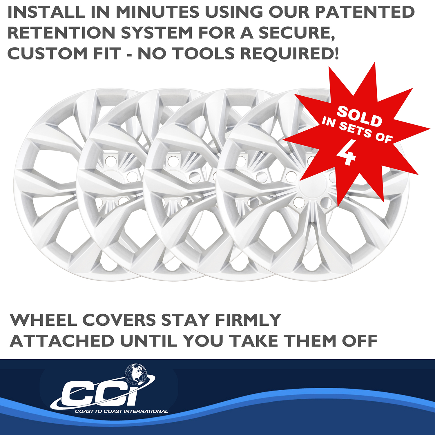 Coast To Coast 56217S - Premium Wheel Covers, Silver, Gloss Painted