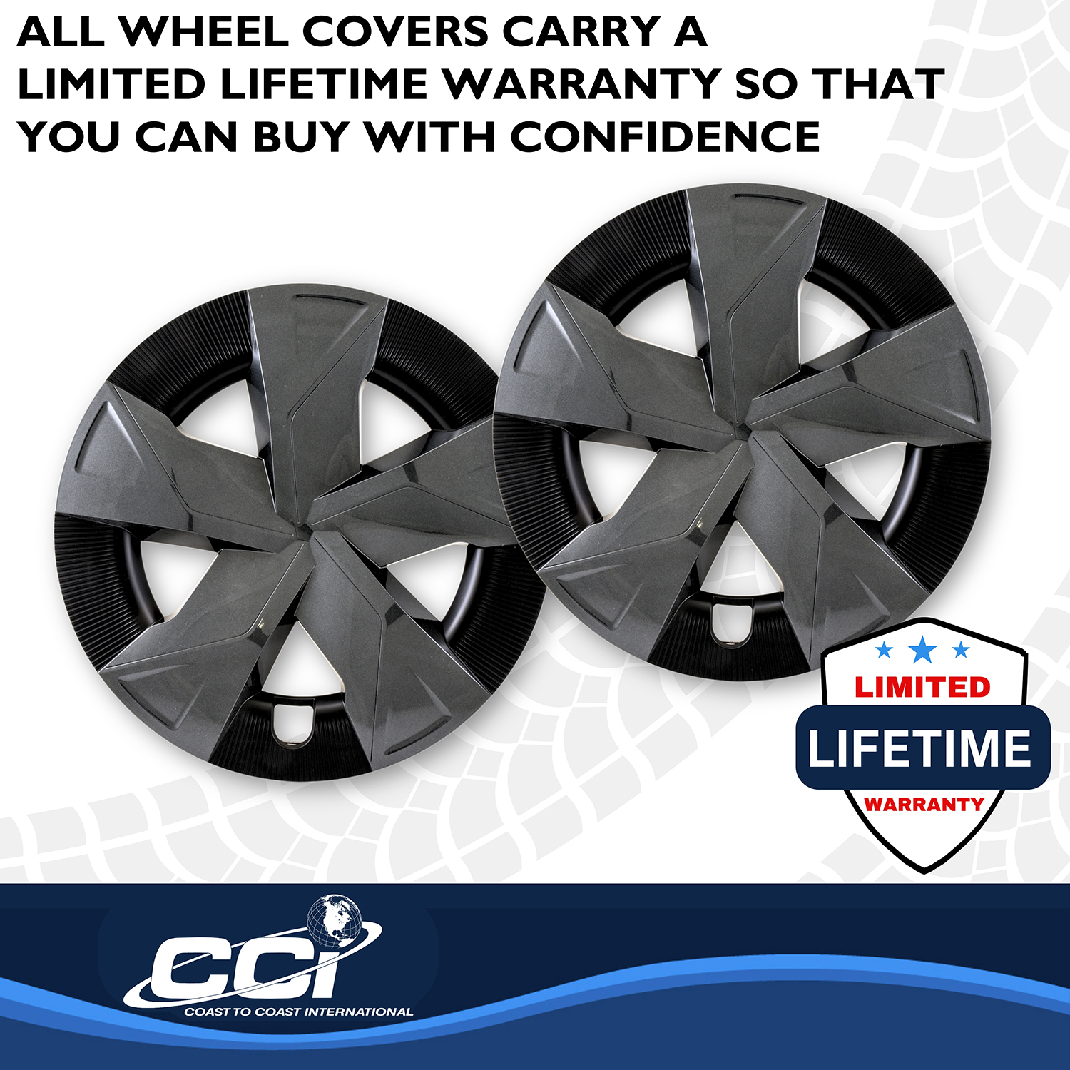 Coast To Coast 56317CB - Premium Wheel Covers, Black, Painted