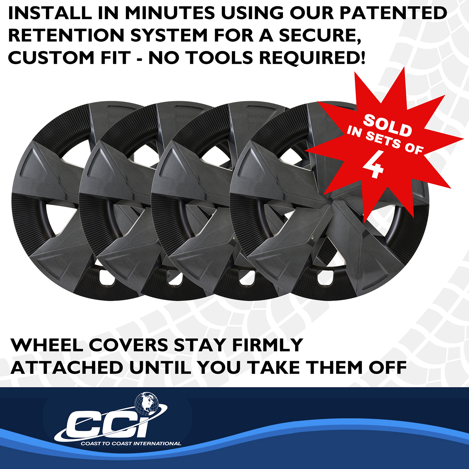 Coast To Coast 56317CB - Premium Wheel Covers, Black, Painted