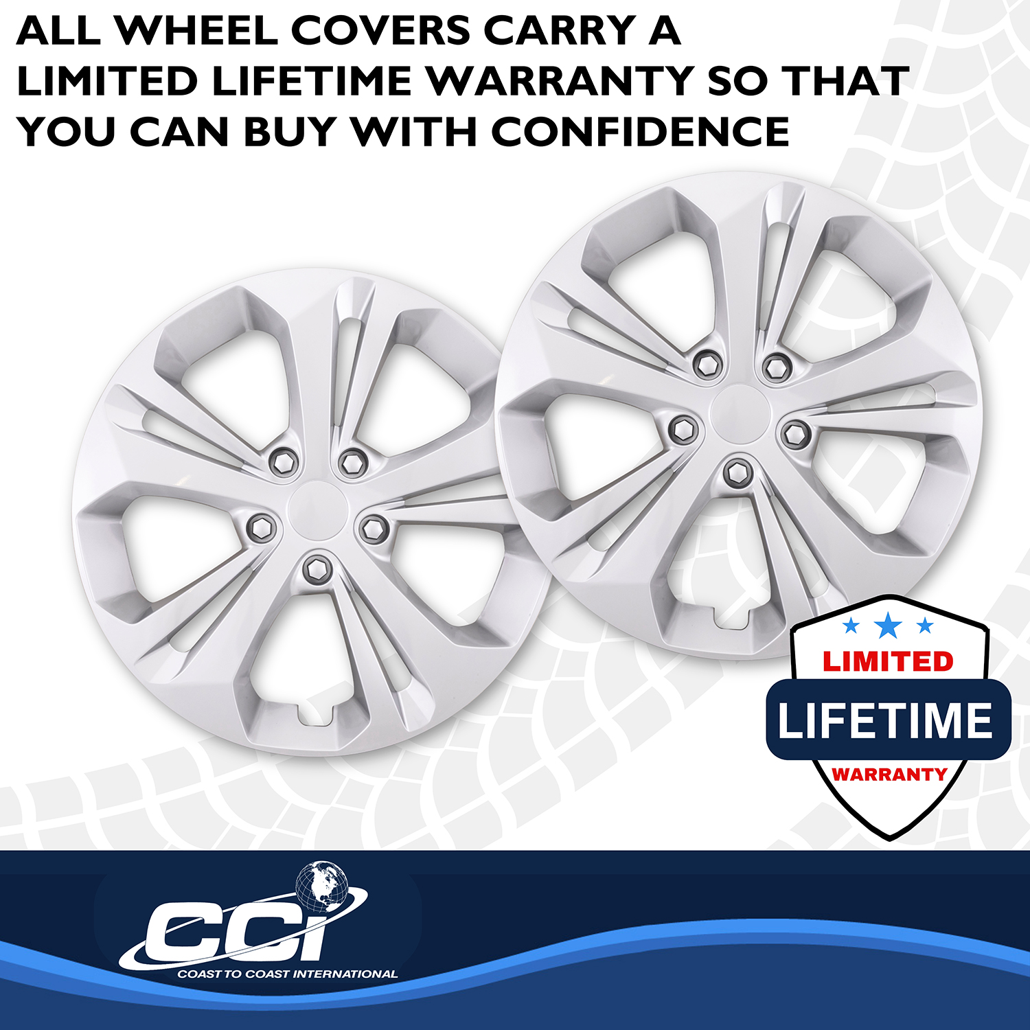 Coast To Coast 56417S - Premium Wheel Covers, Silver, Gloss Painted