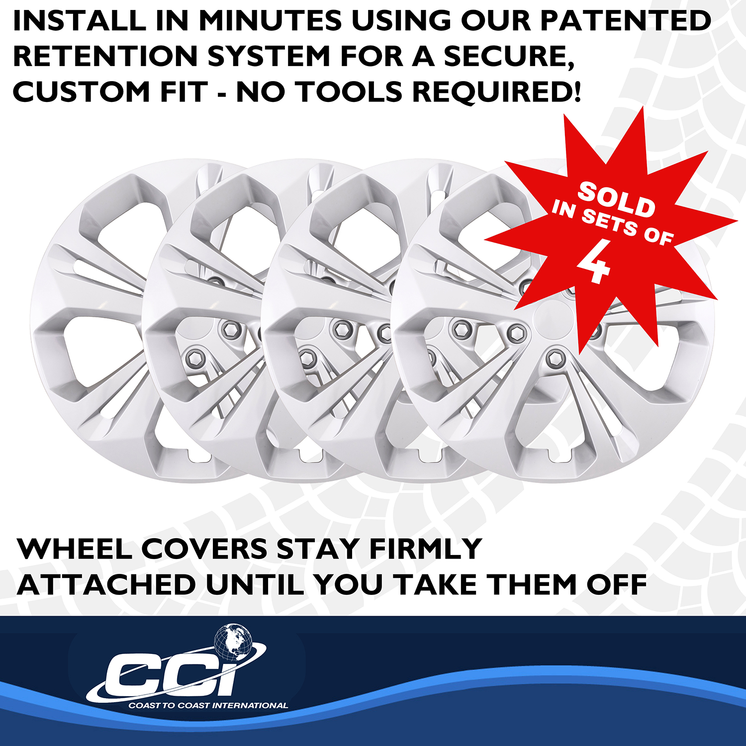 Coast To Coast 56417S - Premium Wheel Covers, Silver, Gloss Painted