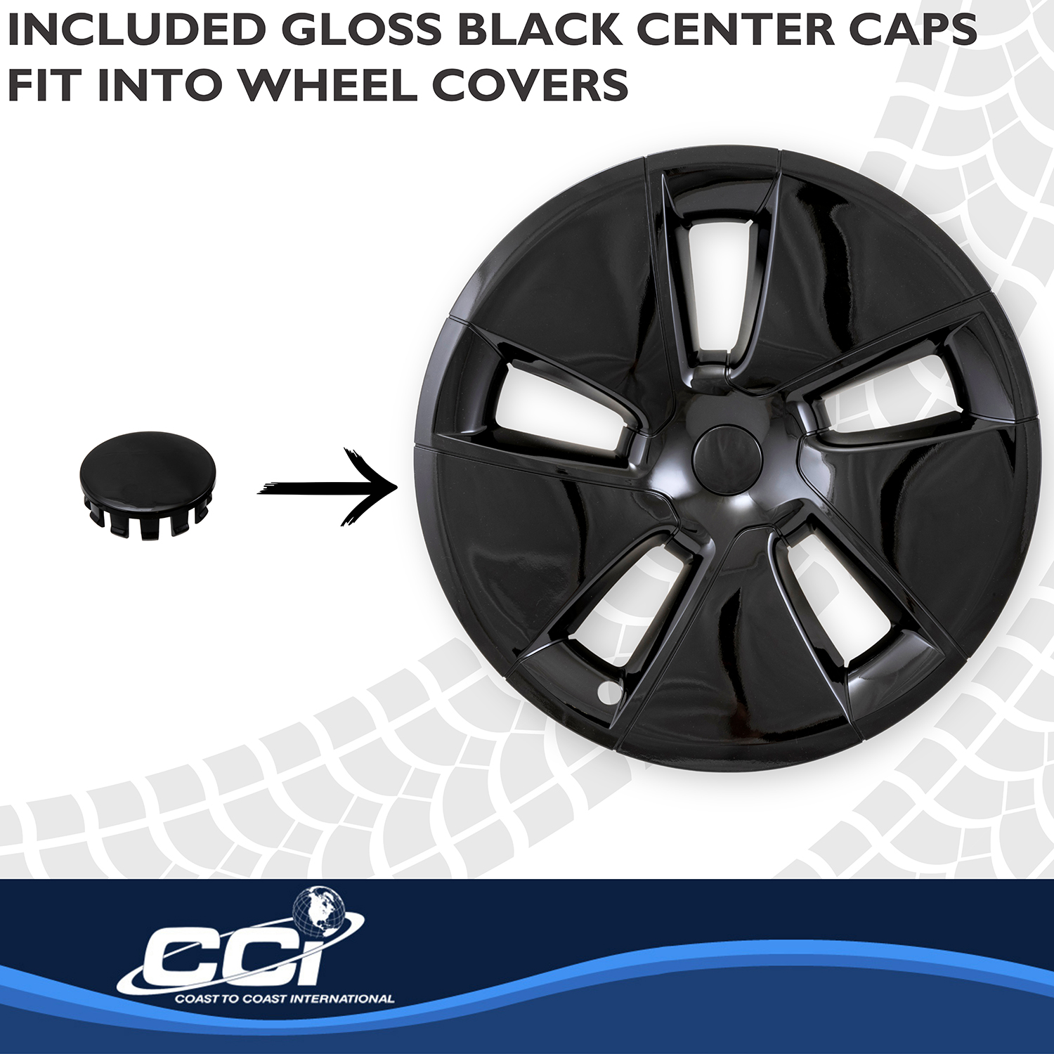Coast To Coast 56518BLK - Premium Wheel Covers, Black, Gloss Painted