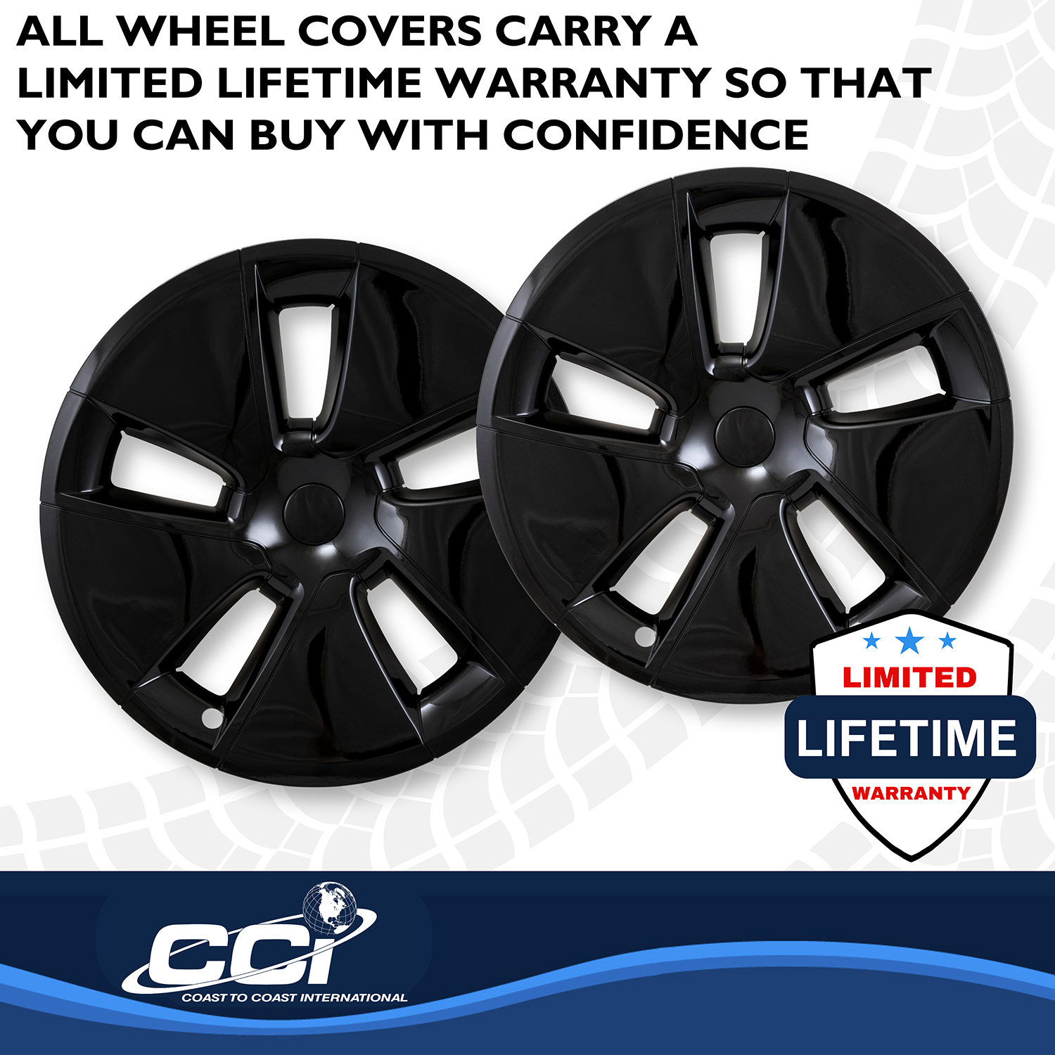 Coast To Coast 56518BLK - Premium Wheel Covers, Black, Gloss Painted