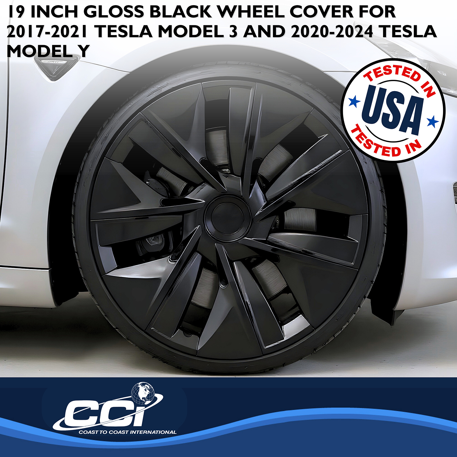 Coast To Coast 56619BLK - Premium Wheel Covers, Black, Gloss Painted