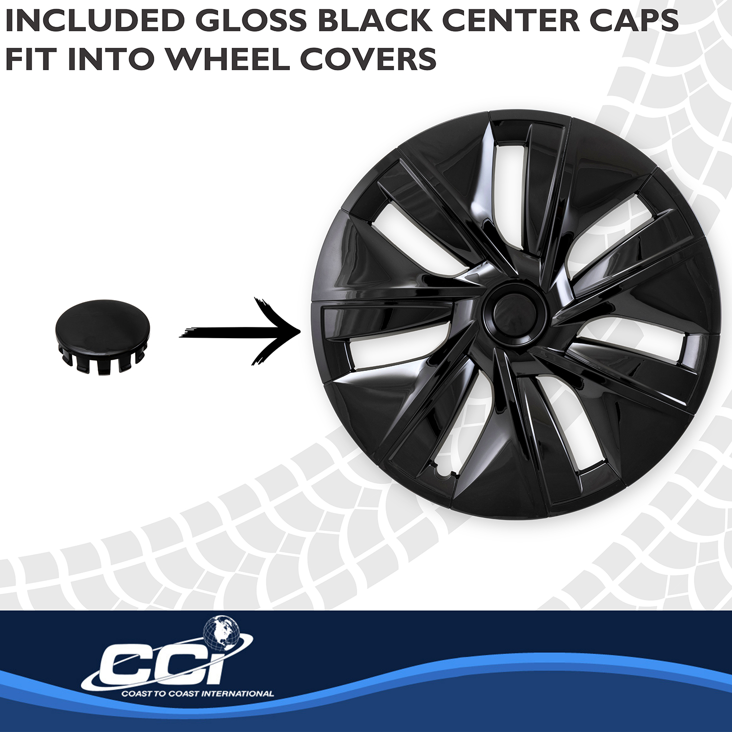 Coast To Coast 56619BLK - Premium Wheel Covers, Black, Gloss Painted