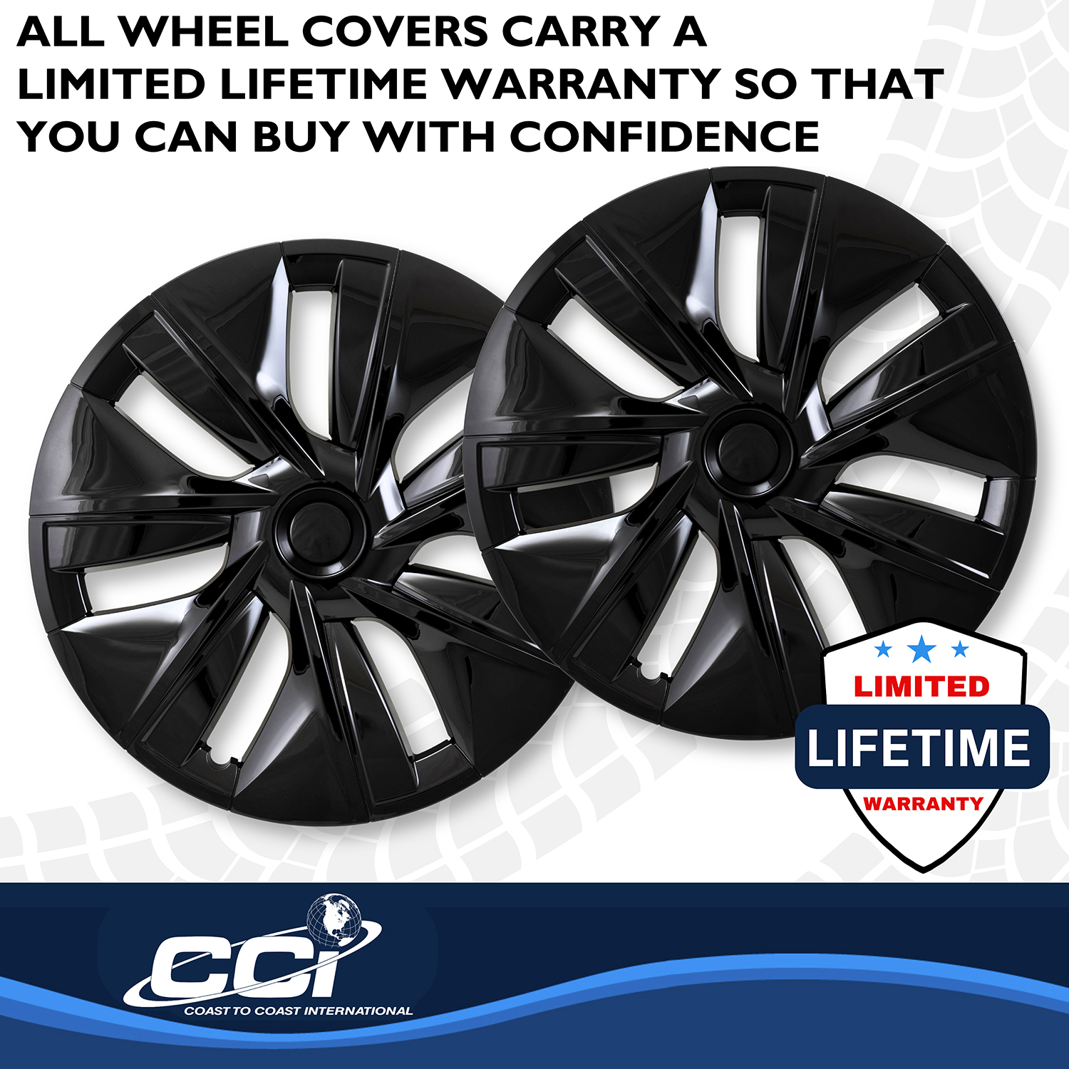 Coast To Coast 56619BLK - Premium Wheel Covers, Black, Gloss Painted