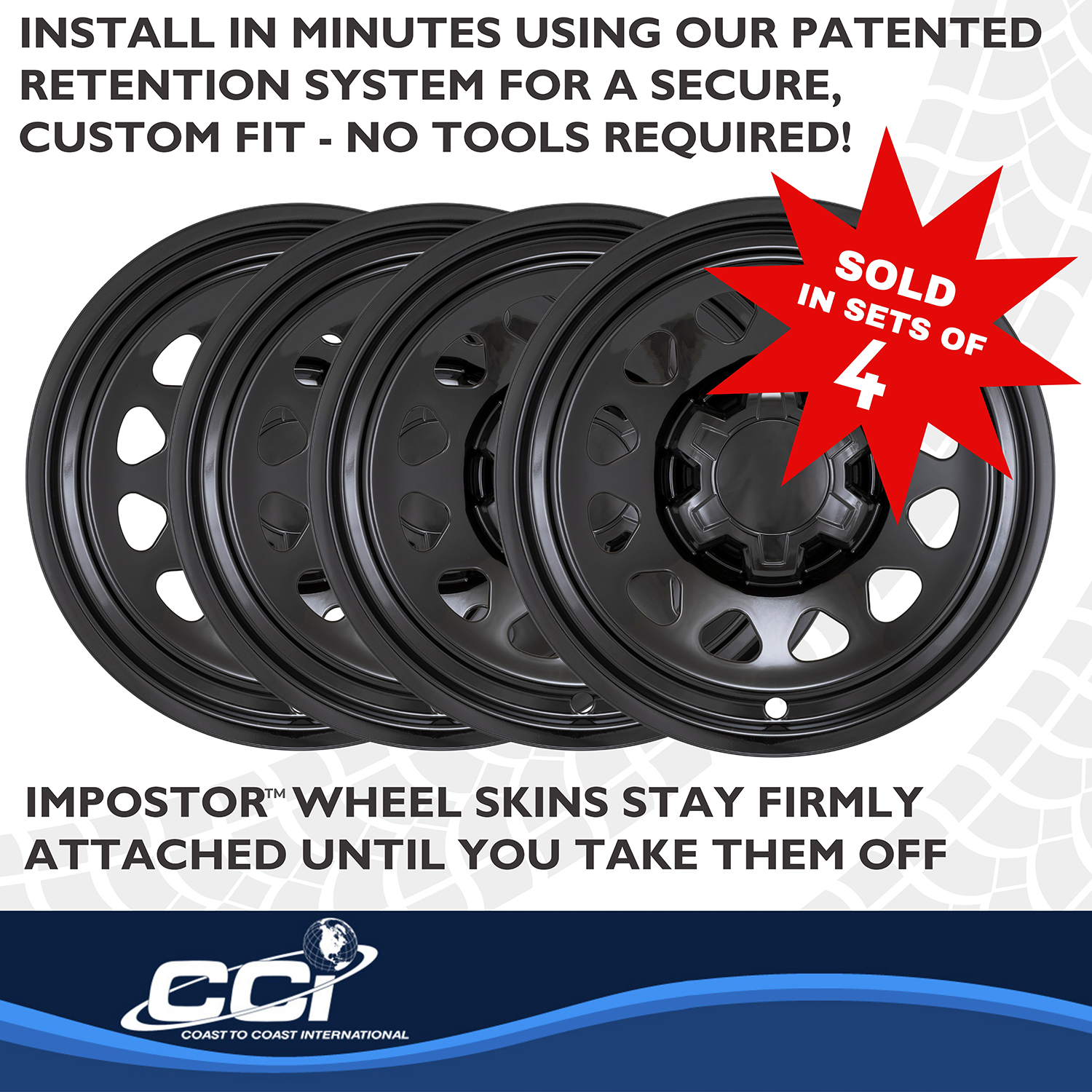 Coast To Coast IMP100BLKN - Wheel Skins, Black, ABS Plastic