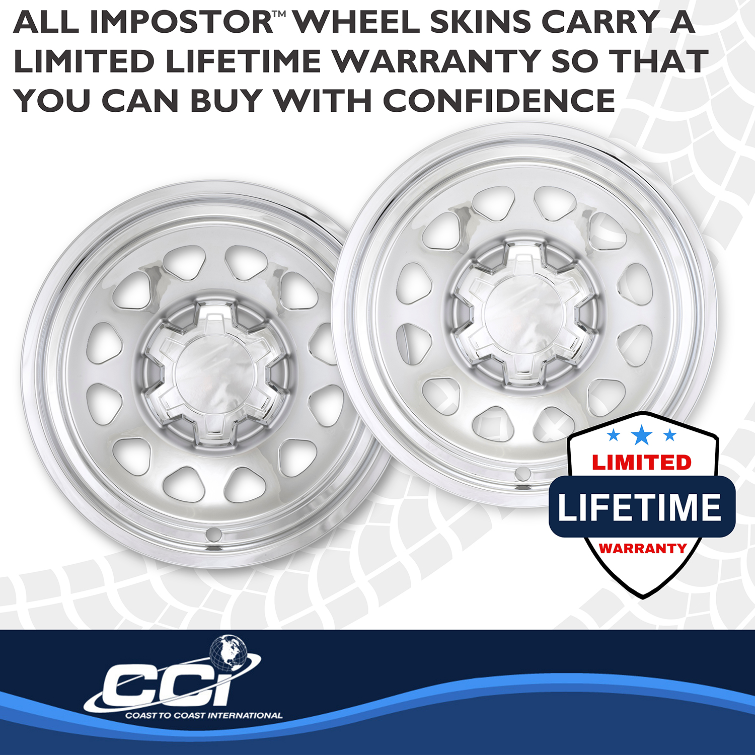 Coast To Coast IMP100XN - Wheel Skins, Silver, ABS Plastic