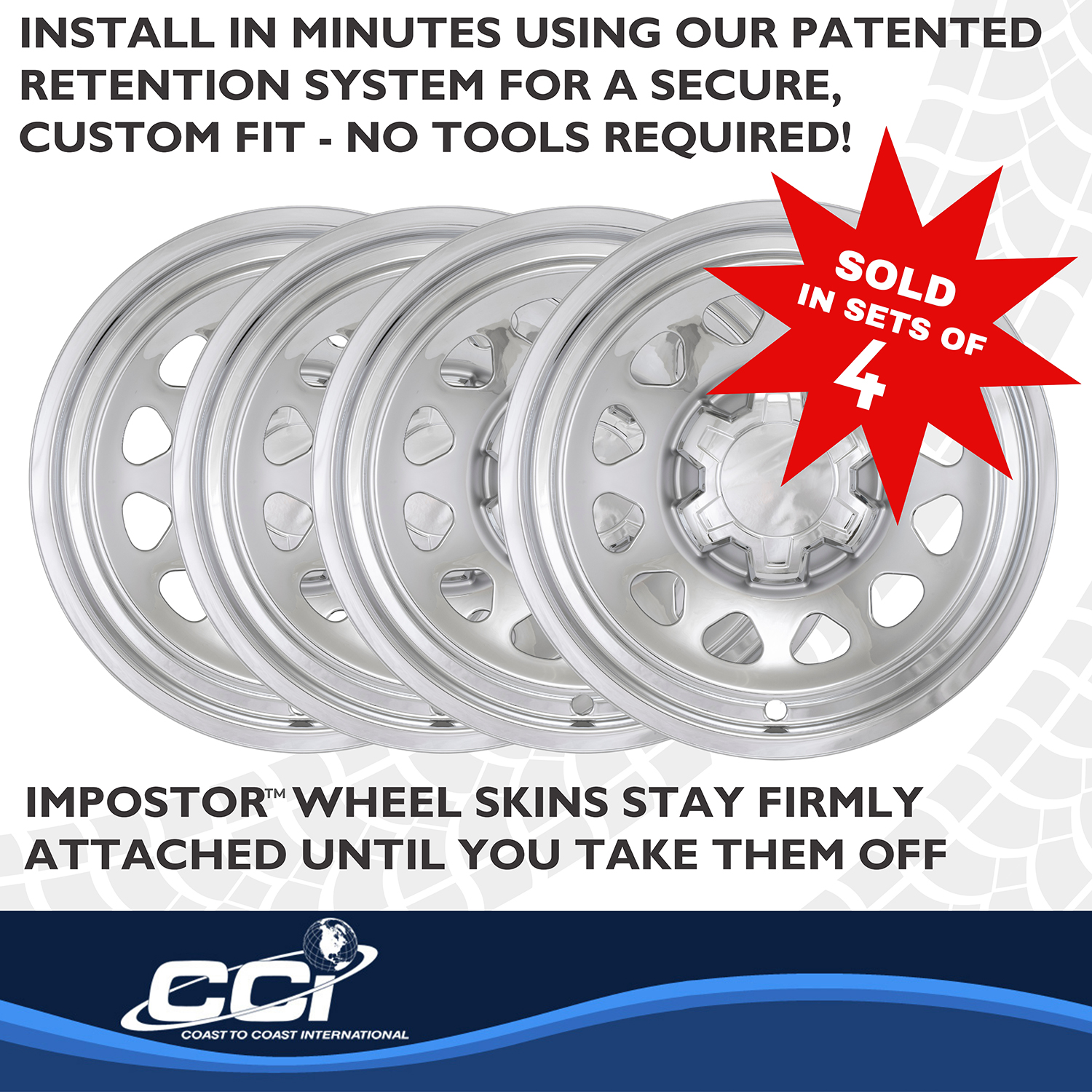 Coast To Coast IMP100XN - Wheel Skins, Silver, ABS Plastic