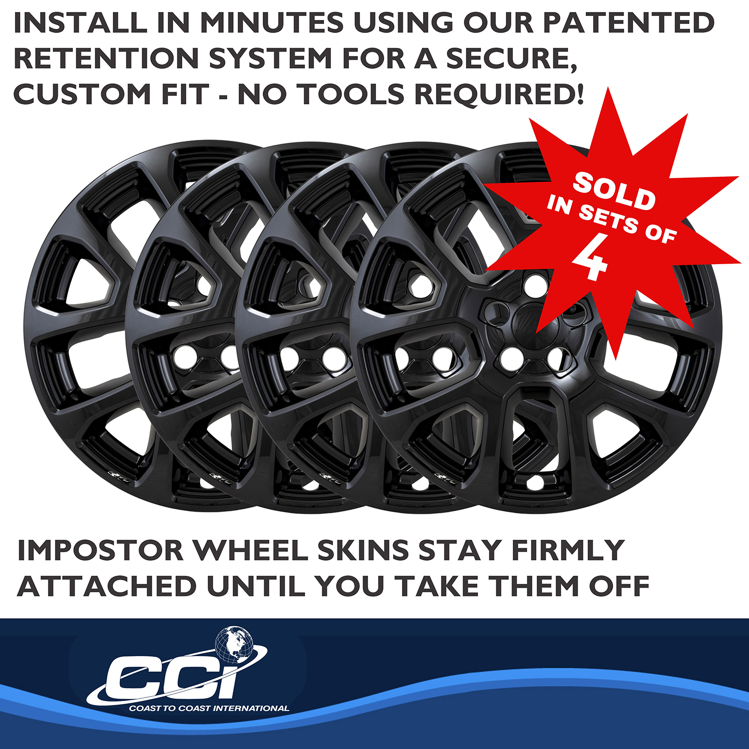 Coast To Coast IMP507BLK - Wheel Skins, Black, ABS Plastic