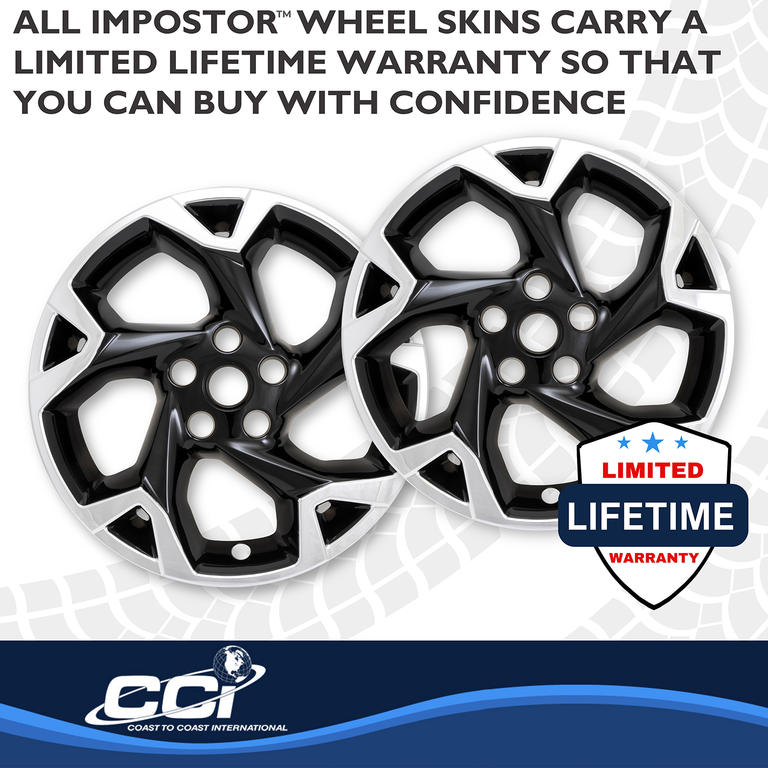 Coast To Coast IMP509XBLK - Wheel Skins, Black, ABS Plastic