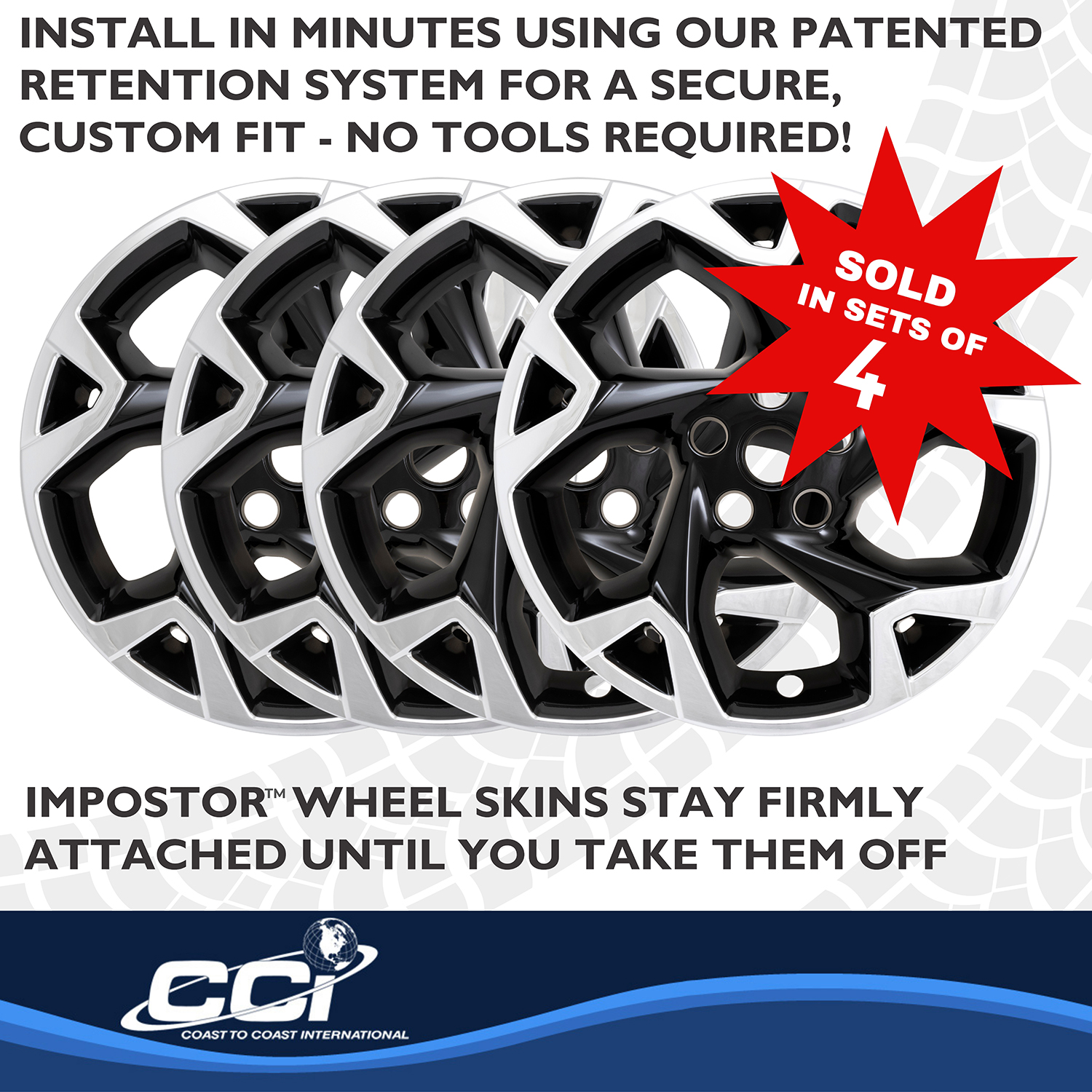 Coast To Coast IMP509XBLK - Wheel Skins, Black, ABS Plastic