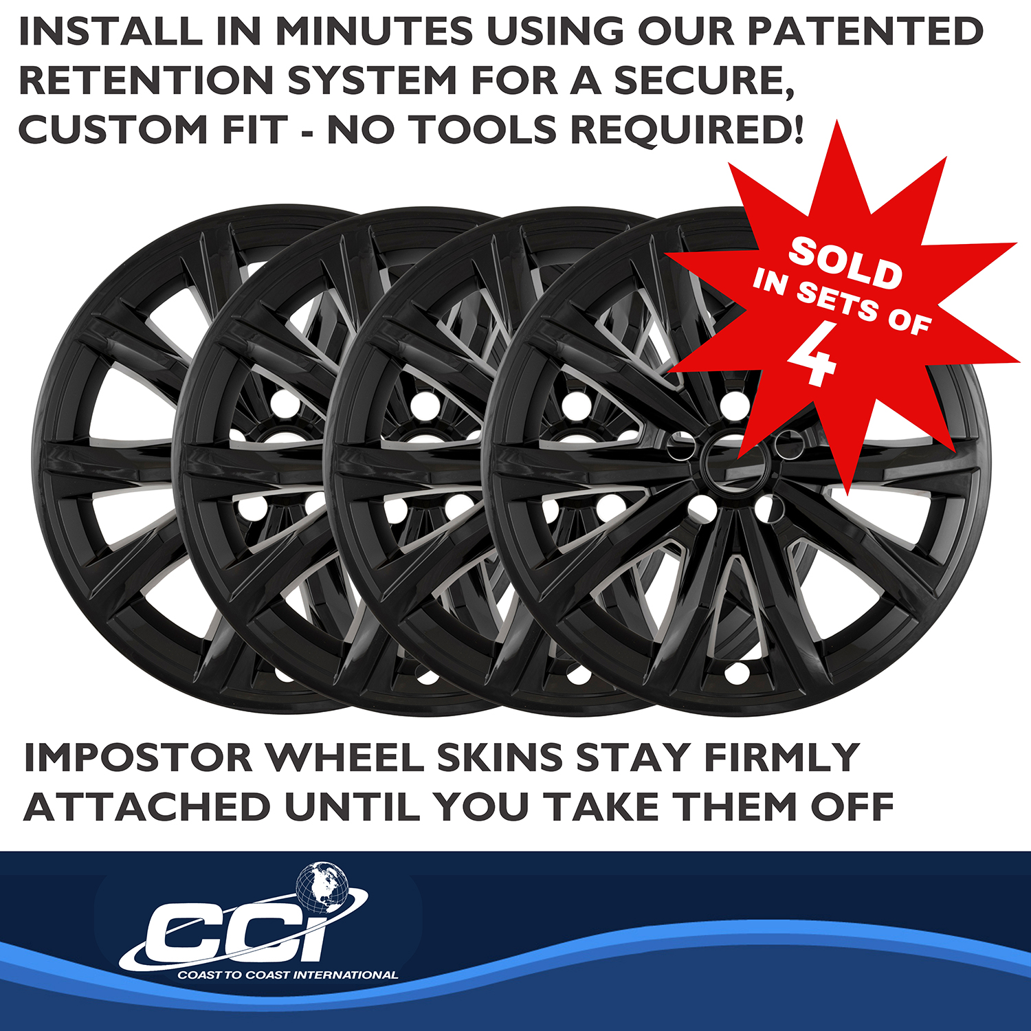Coast To Coast IMP510BLK - Wheel Skins, Black, ABS Plastic