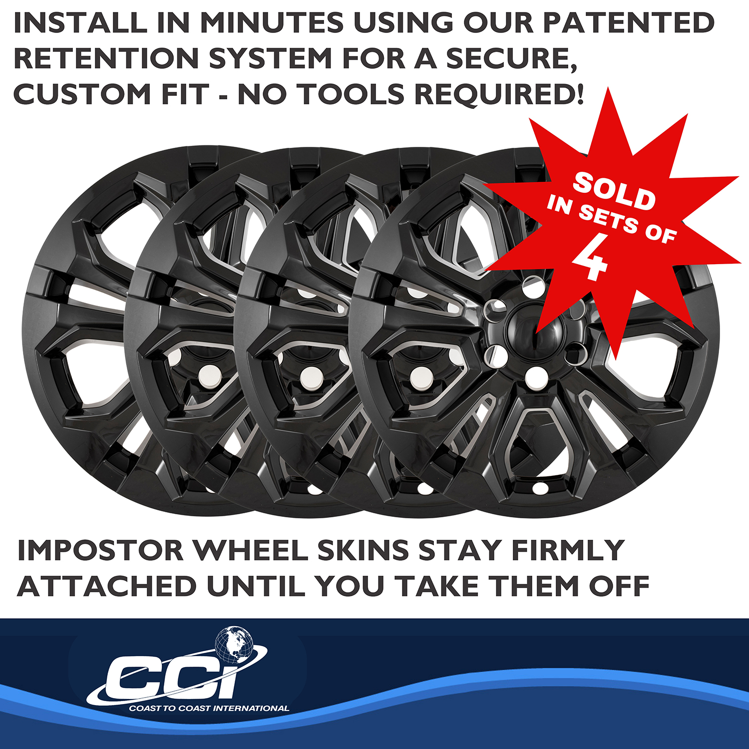 Coast To Coast IMP511BLK - Wheel Skins, Black, ABS Plastic