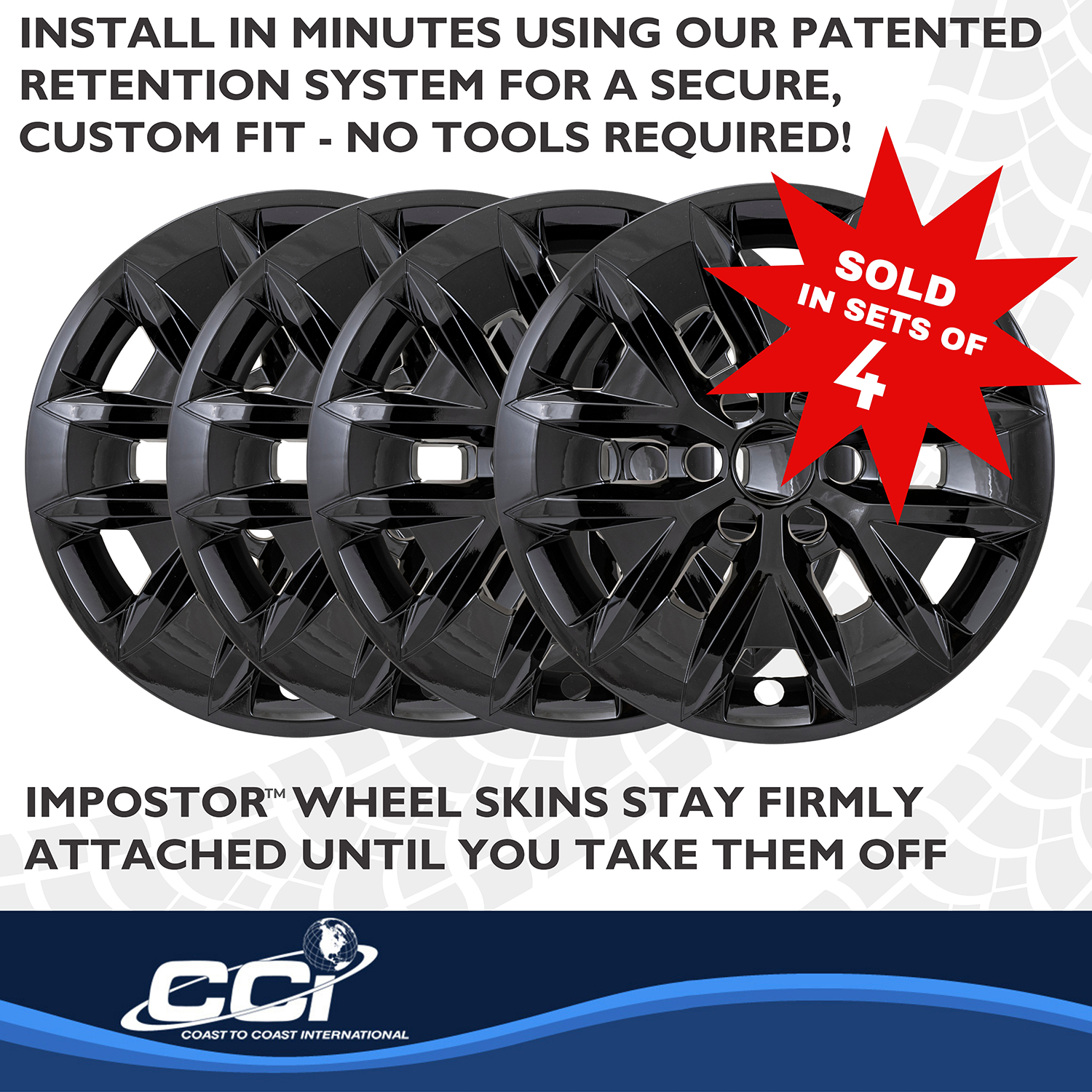 Coast To Coast IMP516BLK - Wheel Skins, Black, ABS Plastic
