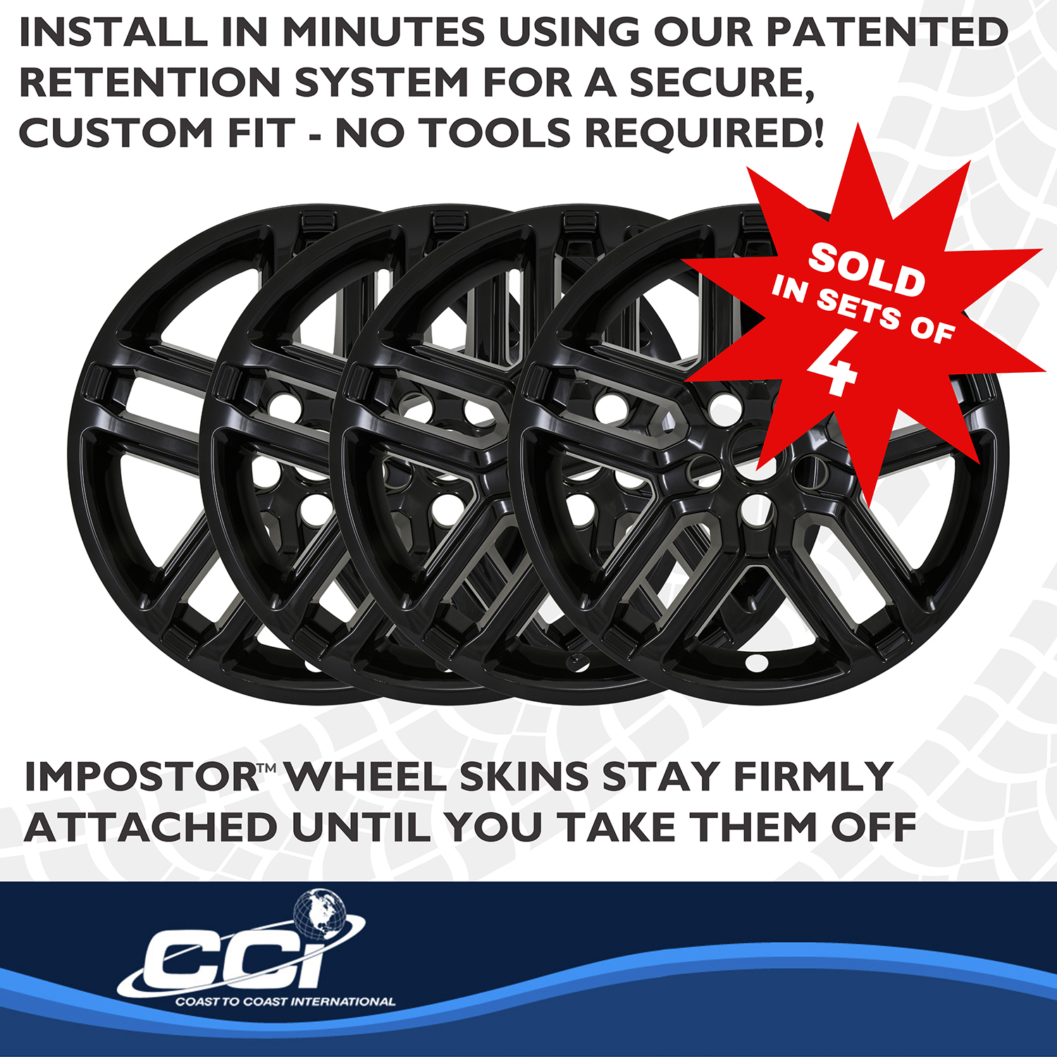 Coast To Coast IMP521BLK - Wheel Skins, Black, ABS Plastic