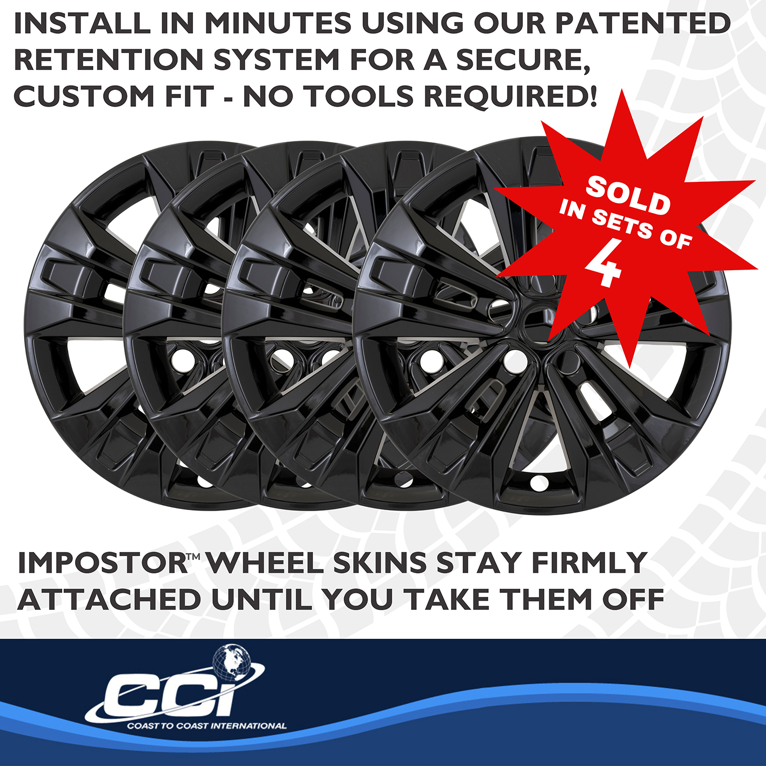 Coast To Coast IMP522BLK - Wheel Skins, Black, ABS Plastic