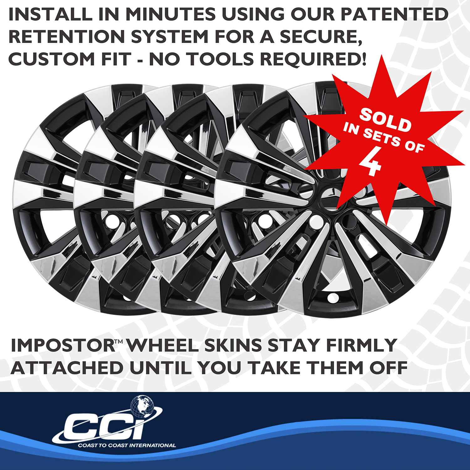 Coast To Coast IMP522XB - Wheel Skins, Silver, ABS Plastic