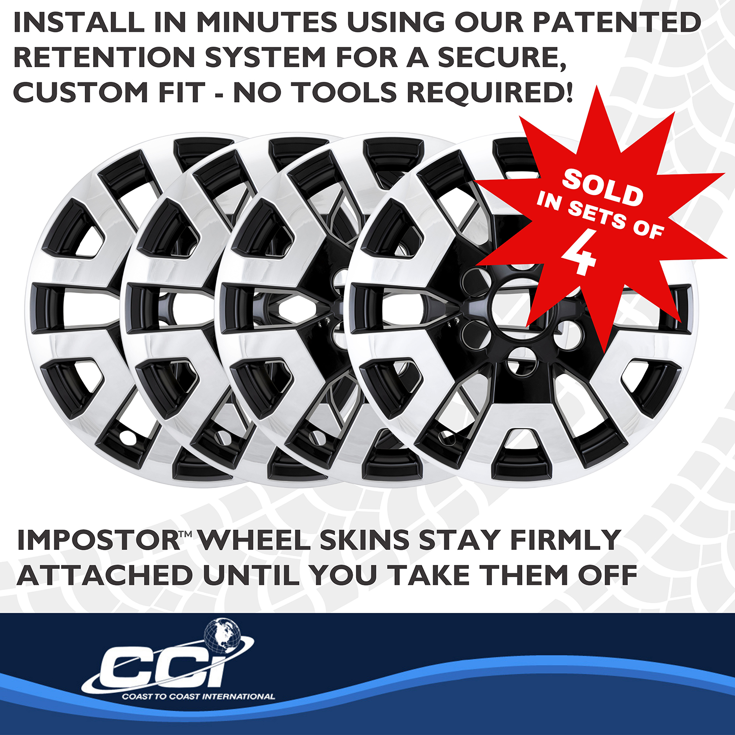 Coast To Coast IMP524XCB - Wheel Skins, Silver, ABS Plastic