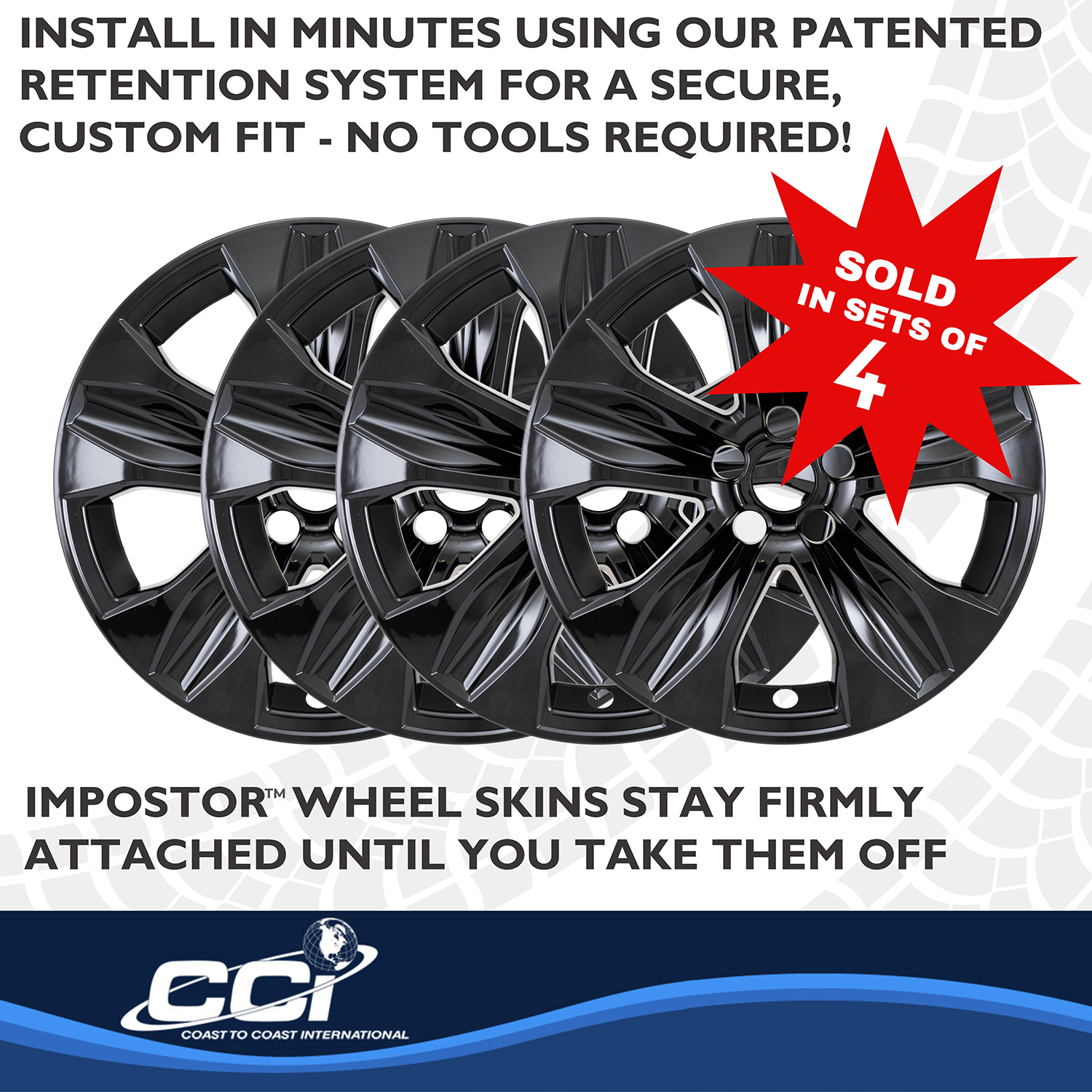Coast To Coast IMP525BLK - Wheel Skins, Black, ABS Plastic