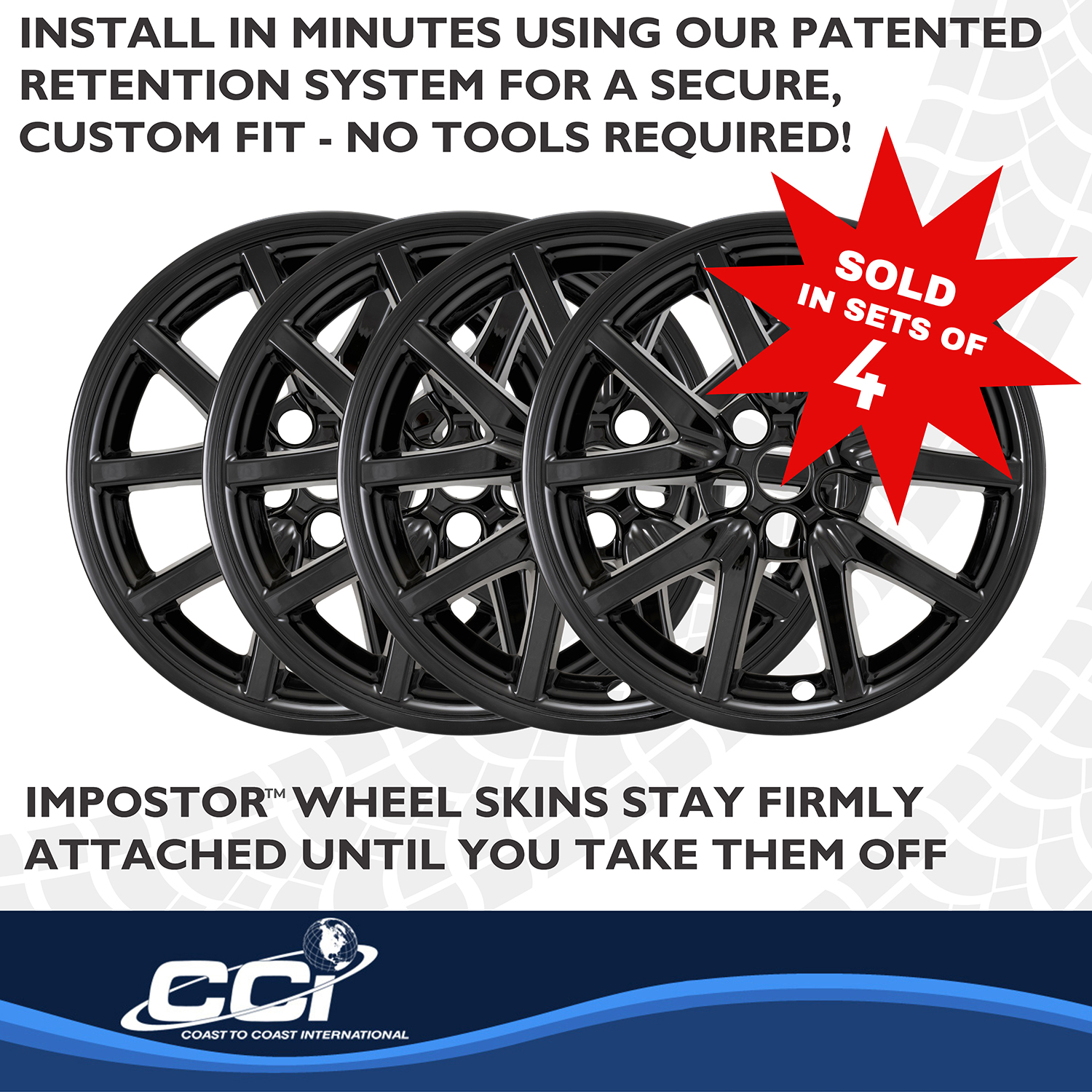 Coast To Coast IMP527BLK - Wheel Skins, Black, ABS Plastic