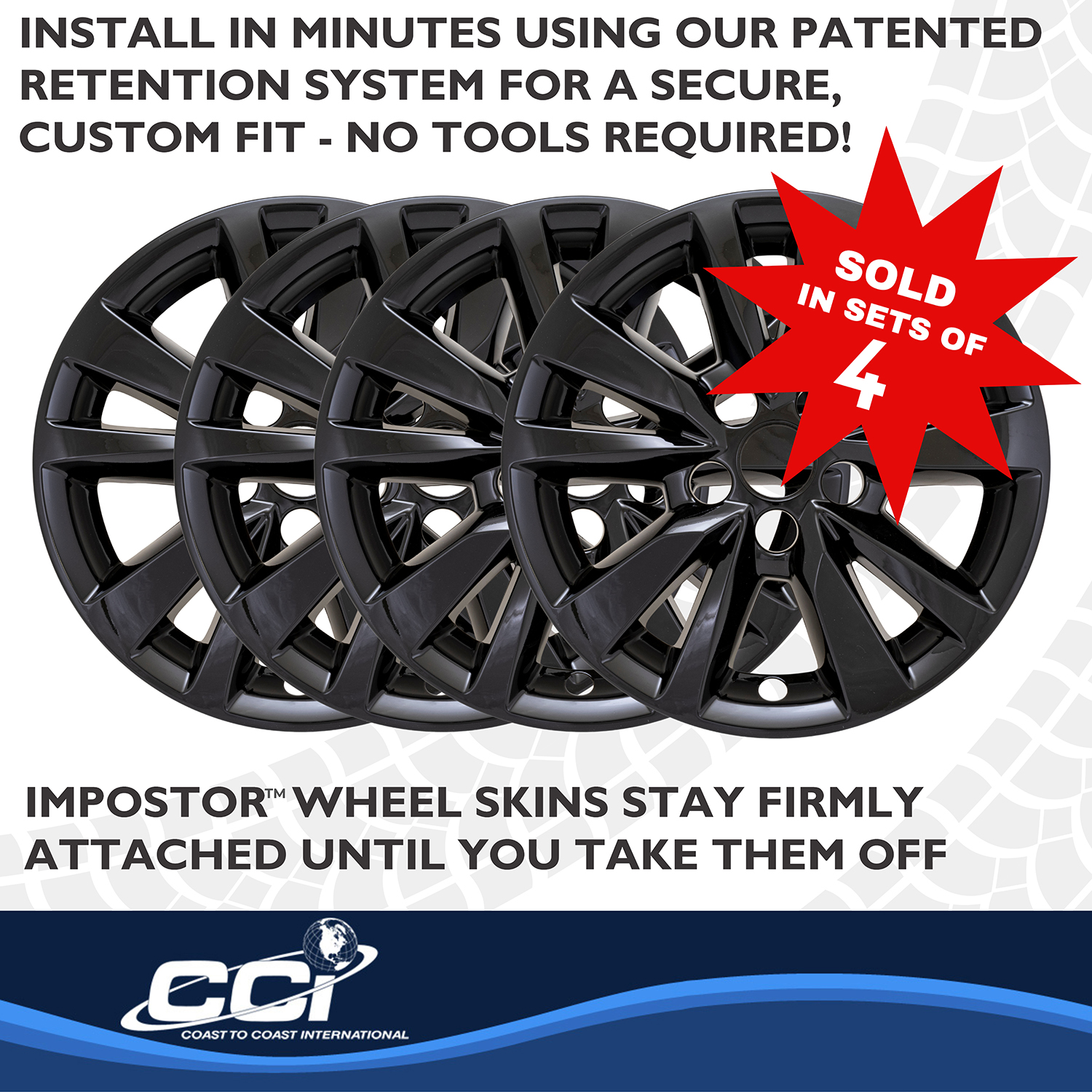 Coast To Coast IMP530BLK - Wheel Skins, Black, ABS Plastic