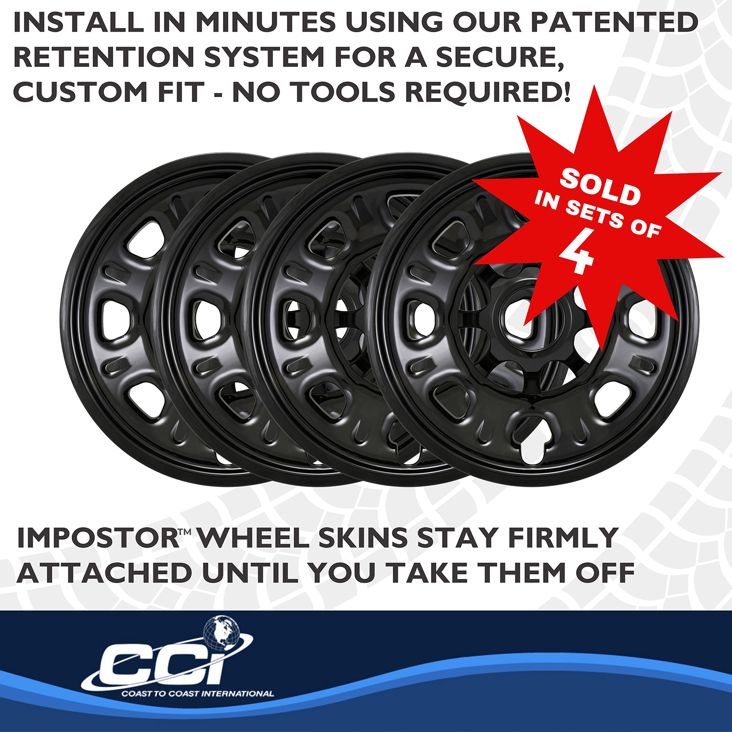 Coast To Coast IMP92BLK - Wheel Skins, Black, Painted