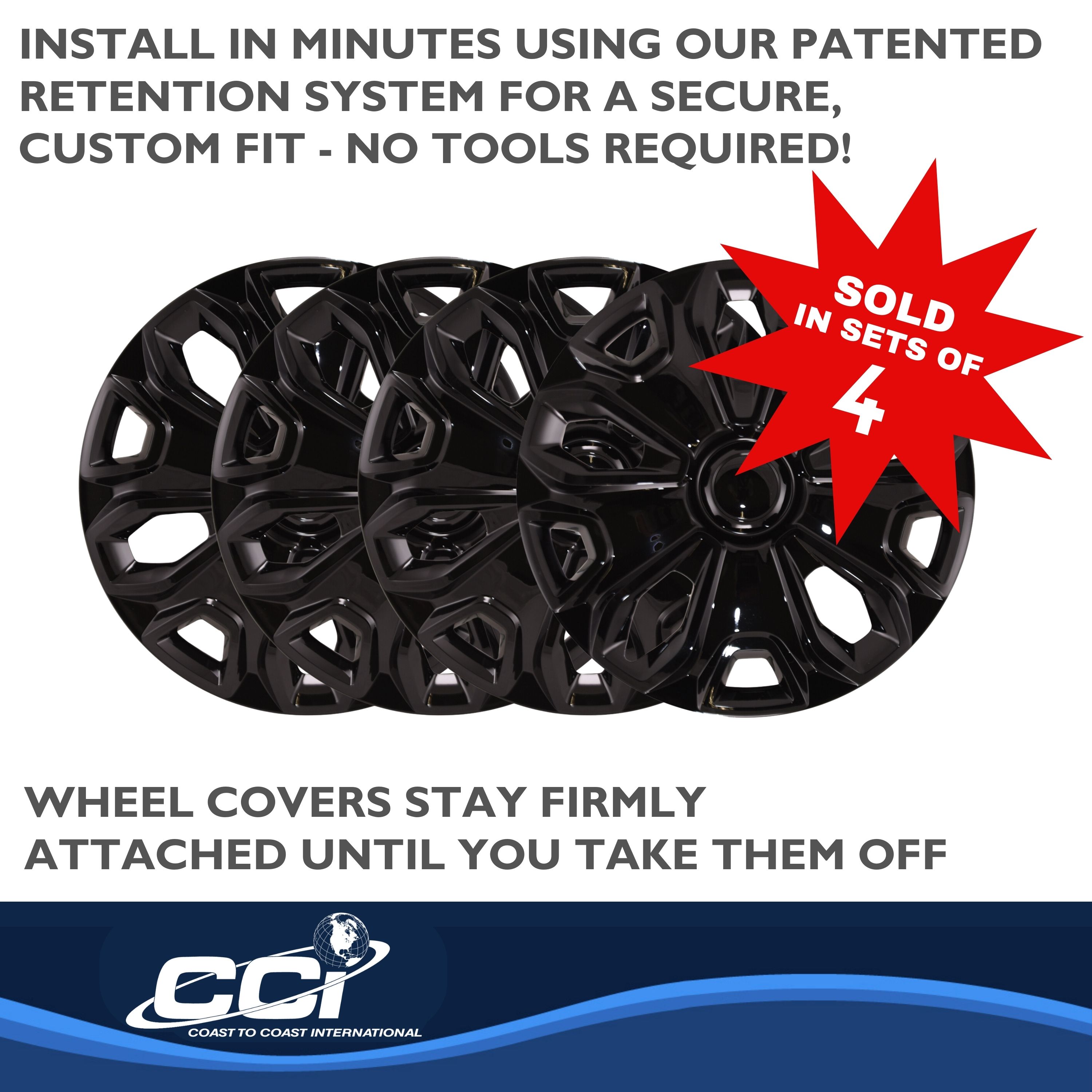 Coast To Coast IWC51216BLK - IWC Wheel Covers, Black, Painted