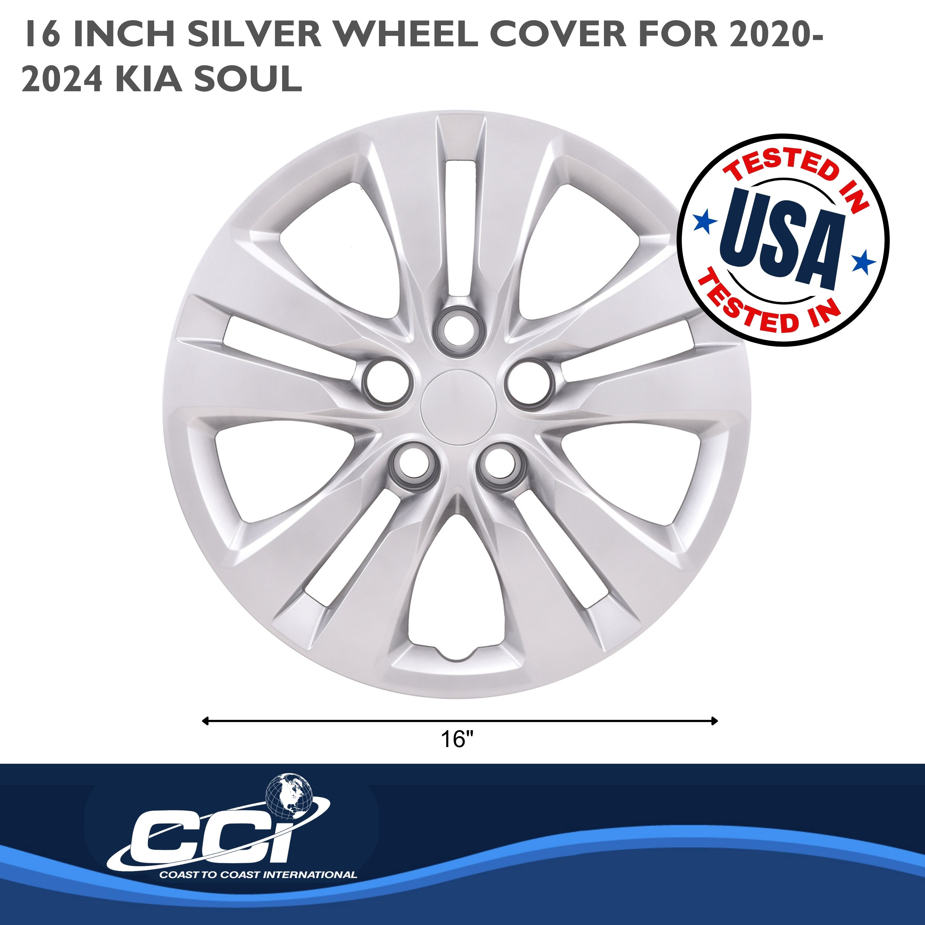 Coast To Coast 54816S - Premium Wheel Covers, Silver, Gloss Painted