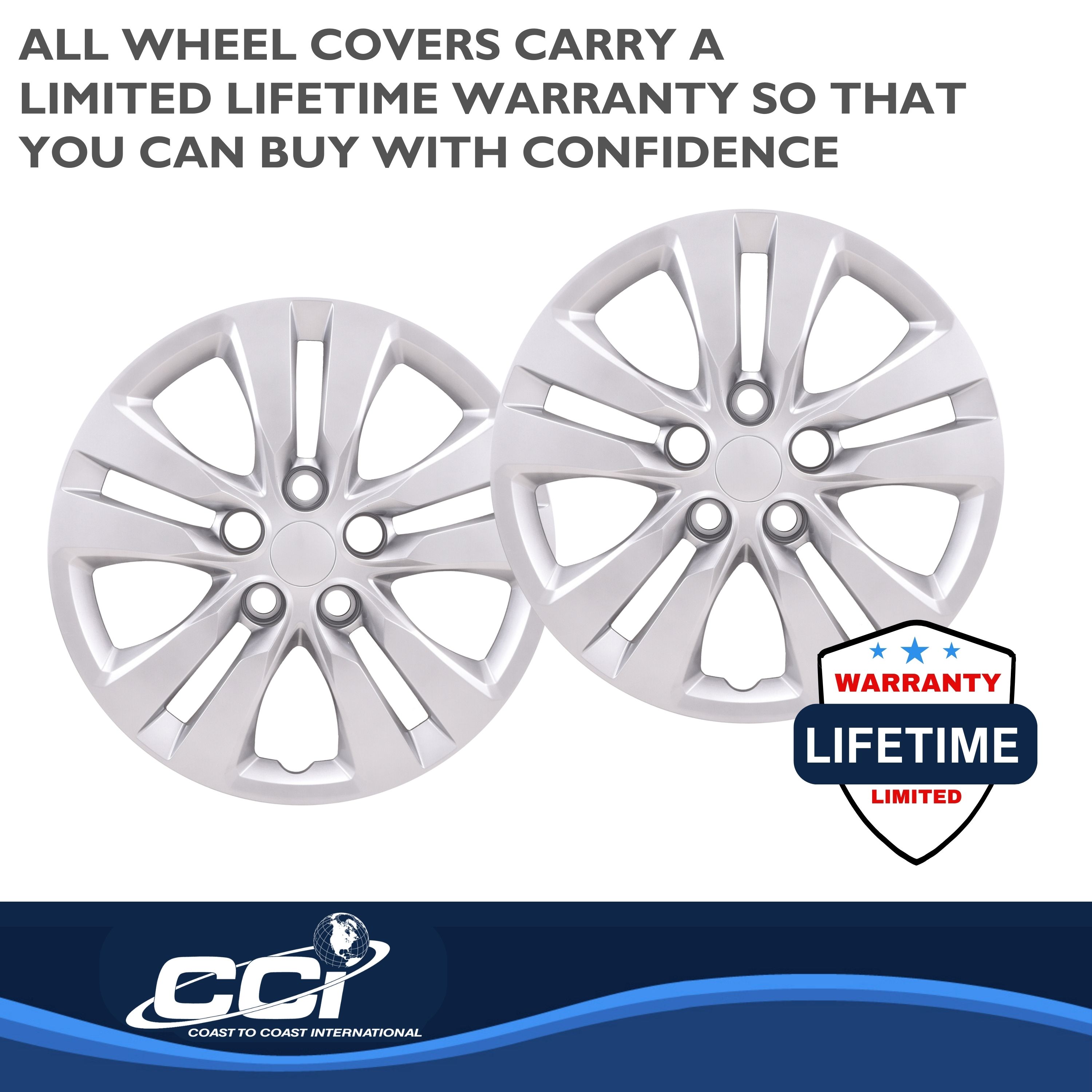 Coast To Coast 54816S - Premium Wheel Covers, Silver, Gloss Painted