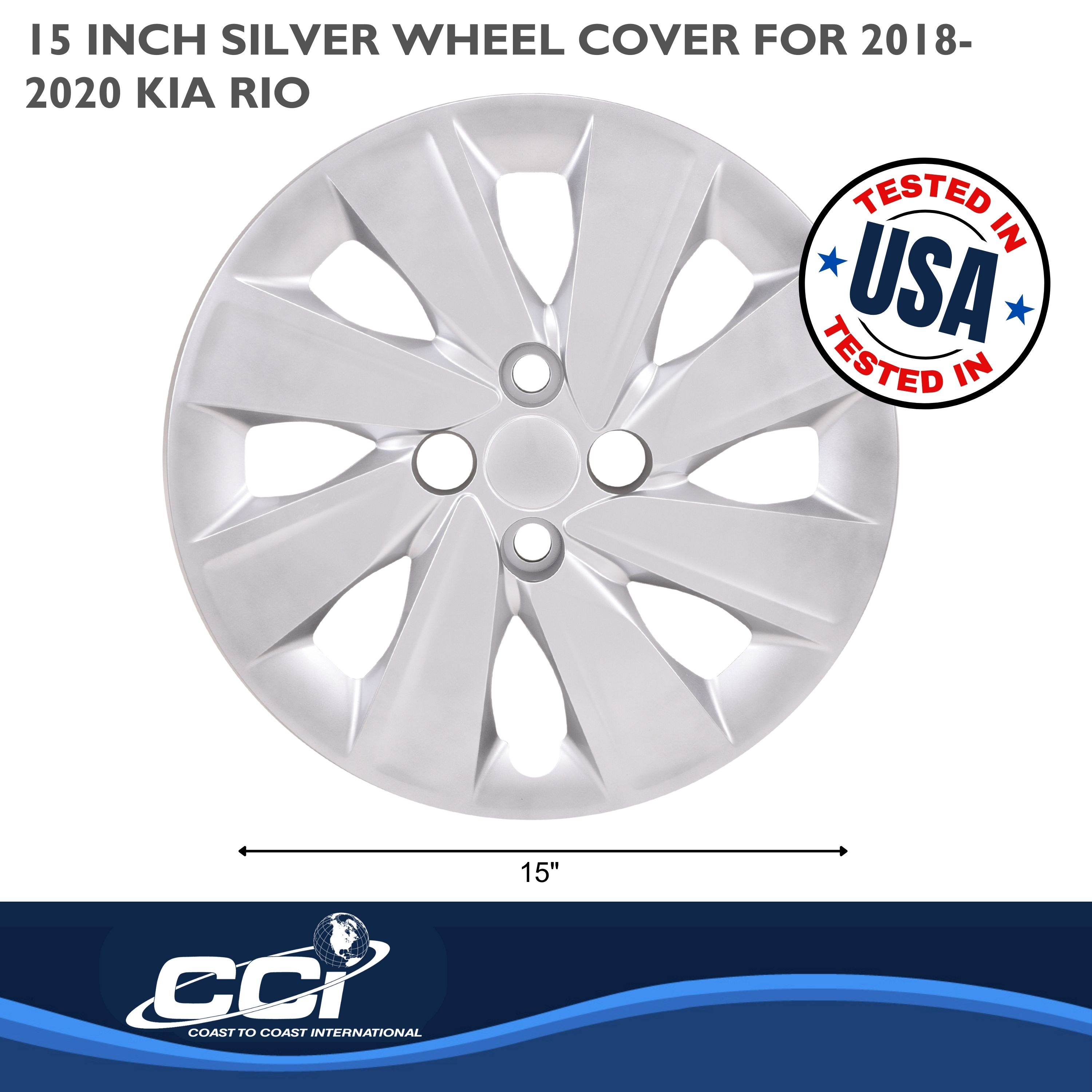Coast To Coast 54915S - Premium Wheel Covers, Silver, Gloss Painted