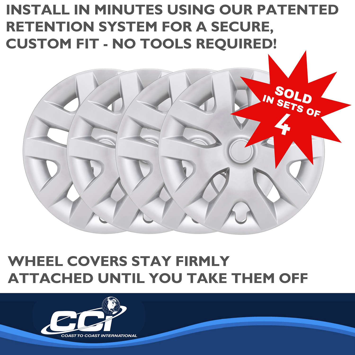 Coast To Coast IWC55416S - IWC Wheel Covers, Silver, Gloss Painted