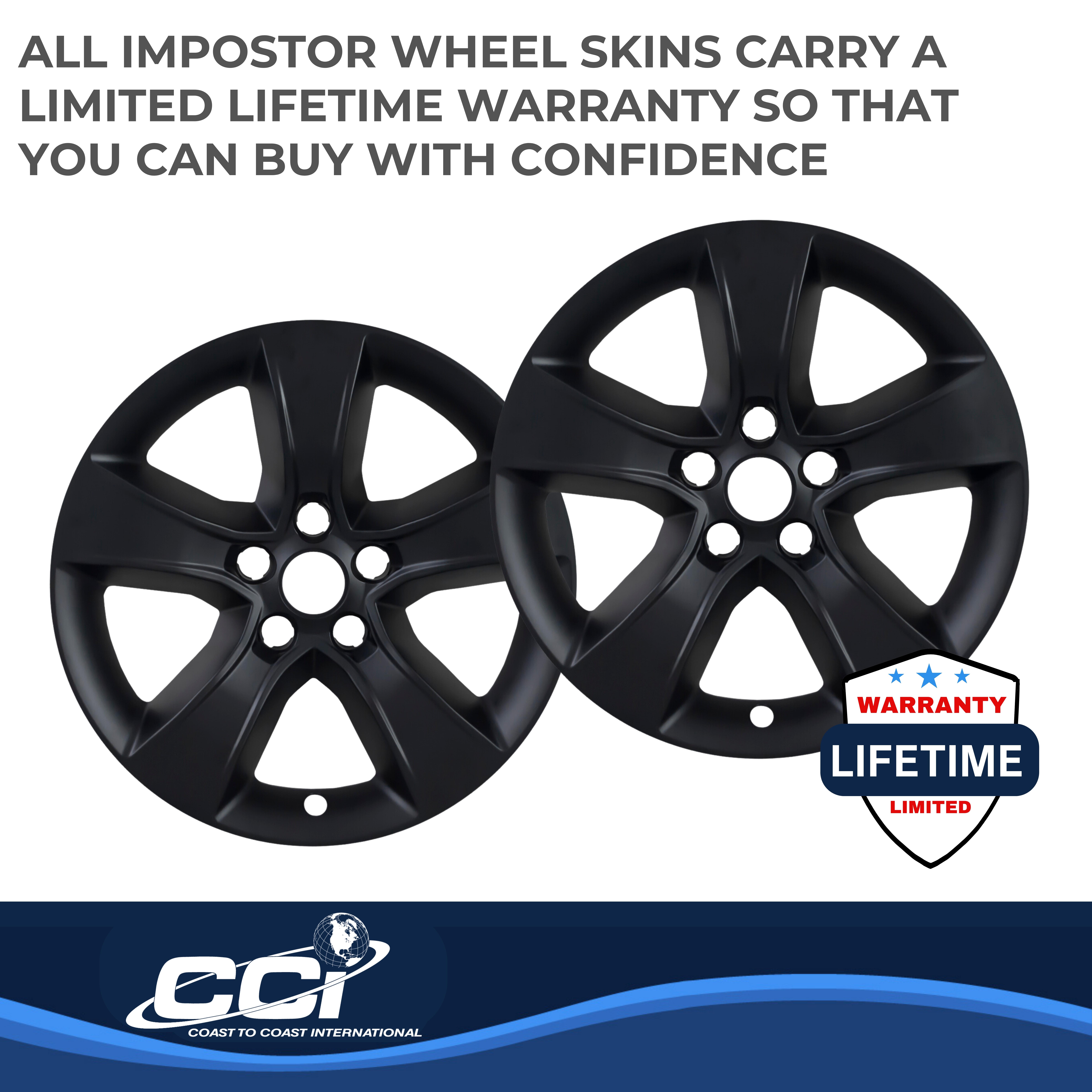 Coast To Coast IWCIMP352BLK - Impostor Wheel Covers, Black, Gloss