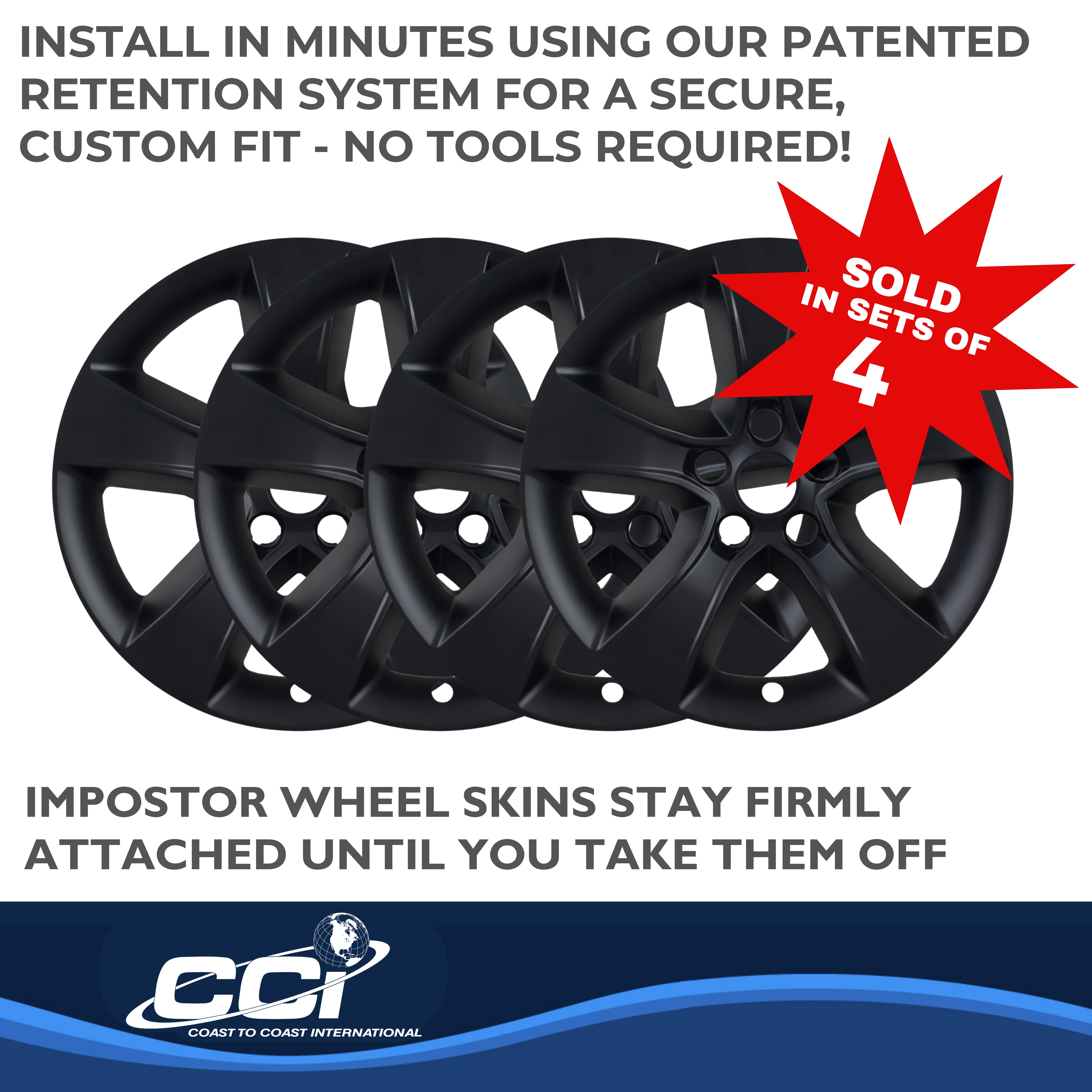 Coast To Coast IWCIMP352BLK - Impostor Wheel Covers, Black, Gloss