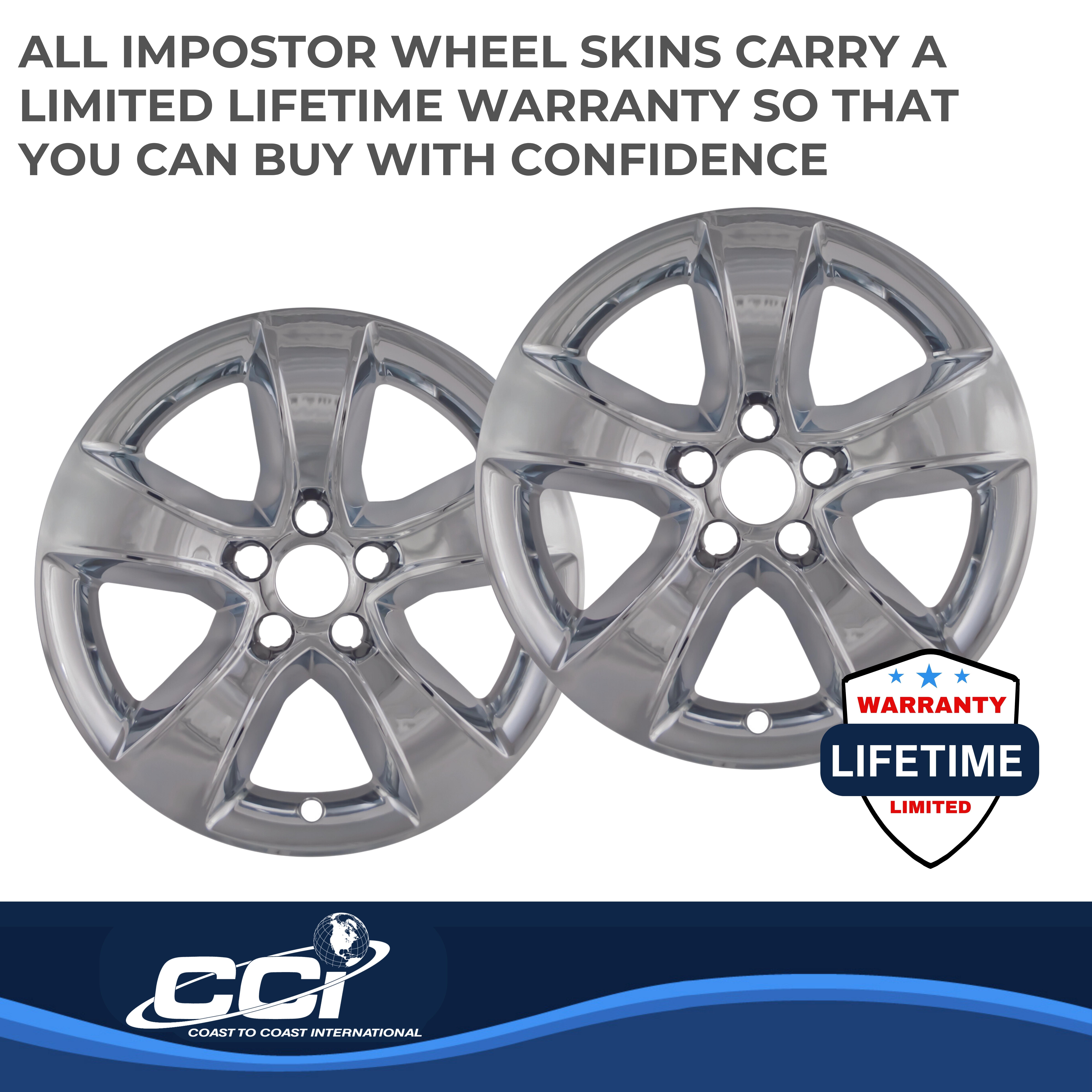 Coast To Coast IWCIMP352X - Impostor Wheel Covers, Silver, Chrome Plated