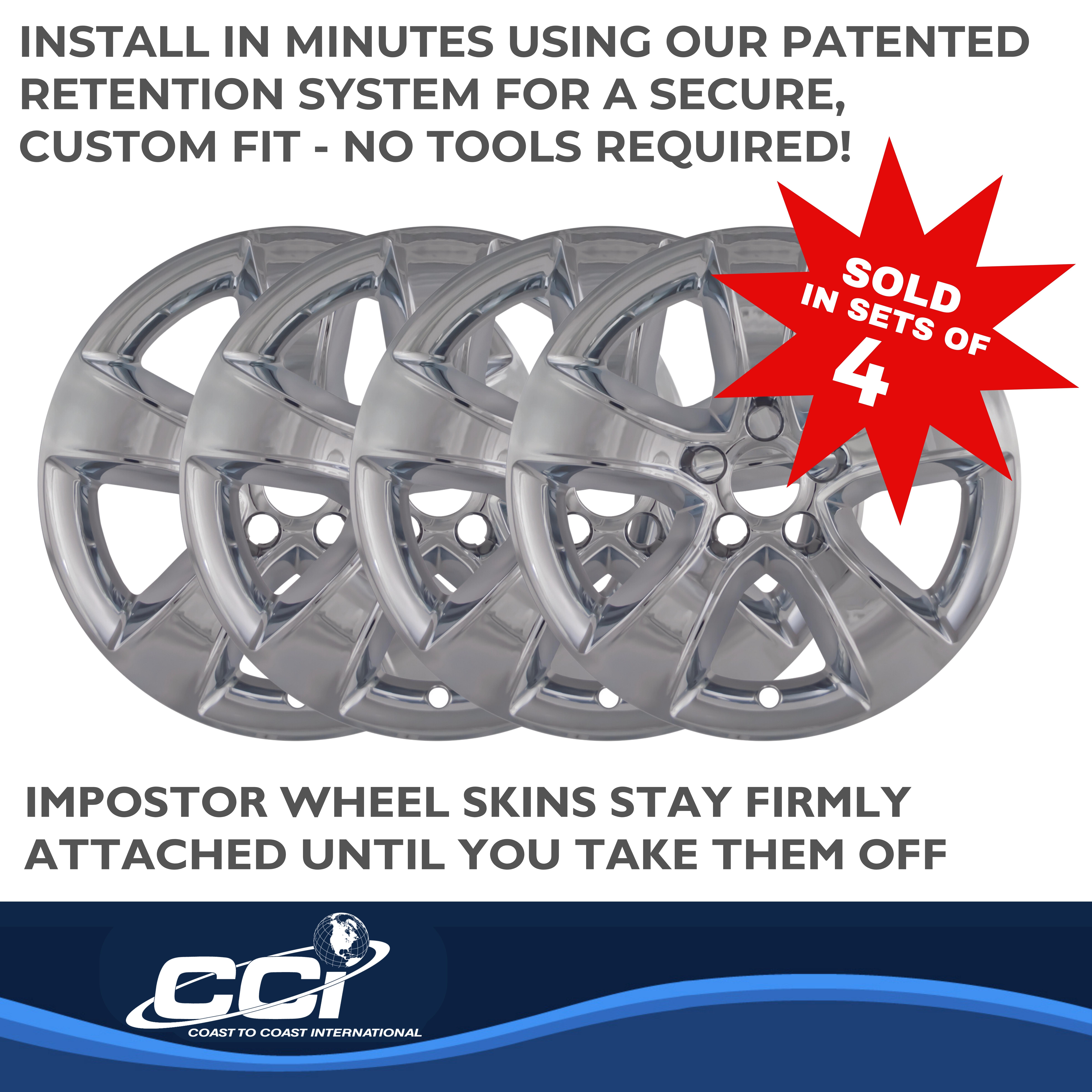 Coast To Coast IWCIMP352X - Impostor Wheel Covers, Silver, Chrome Plated