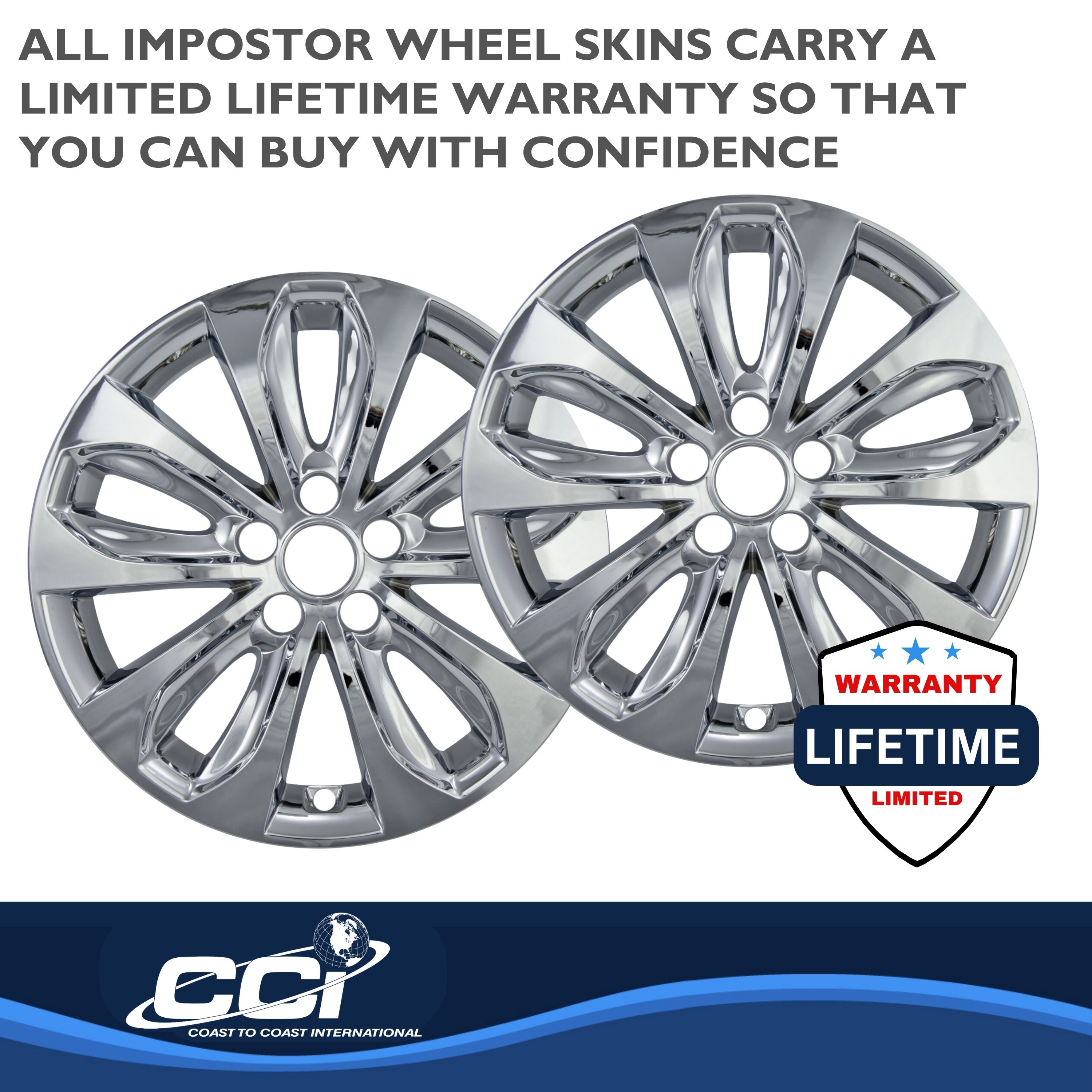 Coast To Coast IWCIMP353X - Impostor Wheel Covers, Silver, Chrome Plated