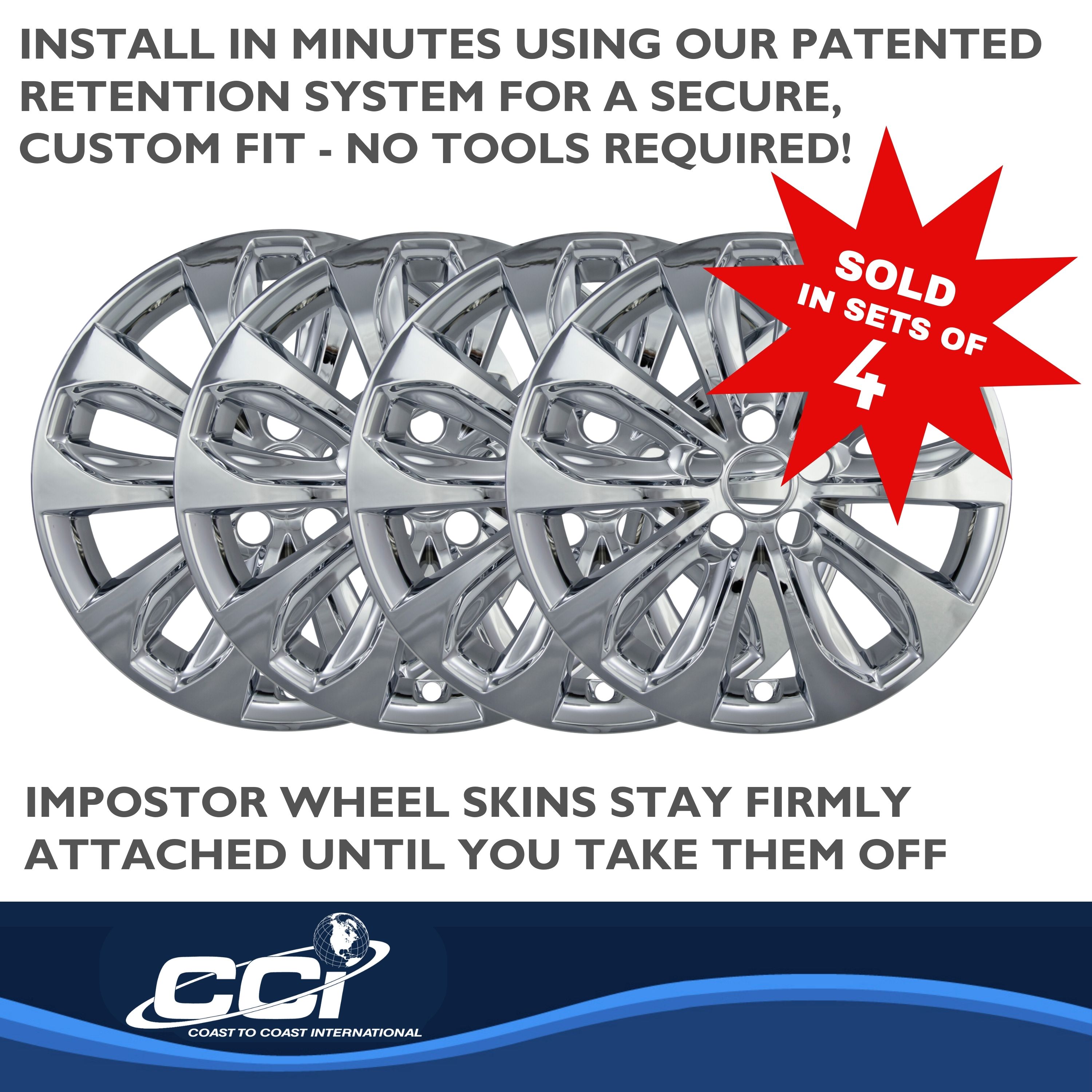Coast To Coast IWCIMP353X - Impostor Wheel Covers, Silver, Chrome Plated