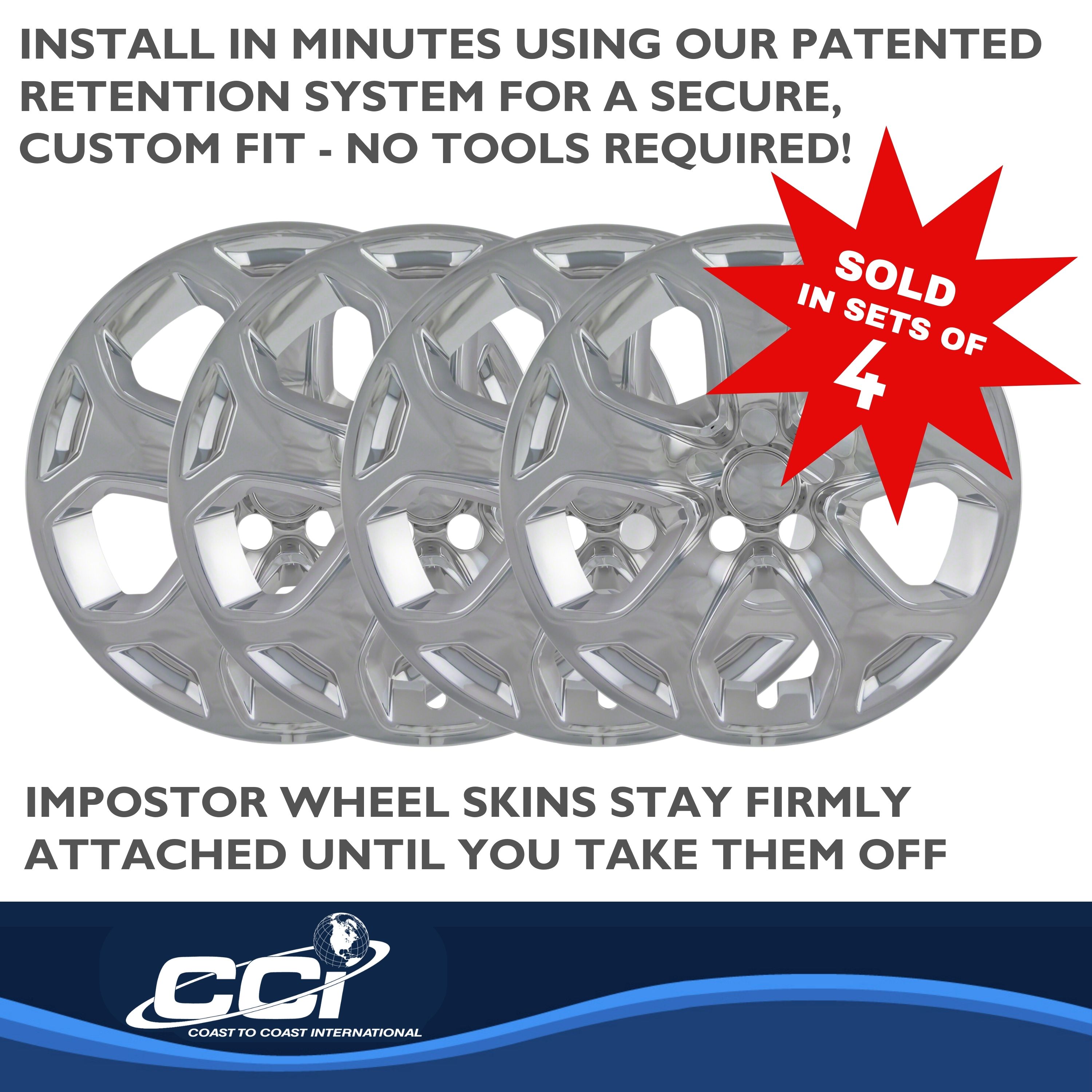 Coast To Coast IWCIMP359XN - Impostor Wheel Covers, Silver, Chrome Plated