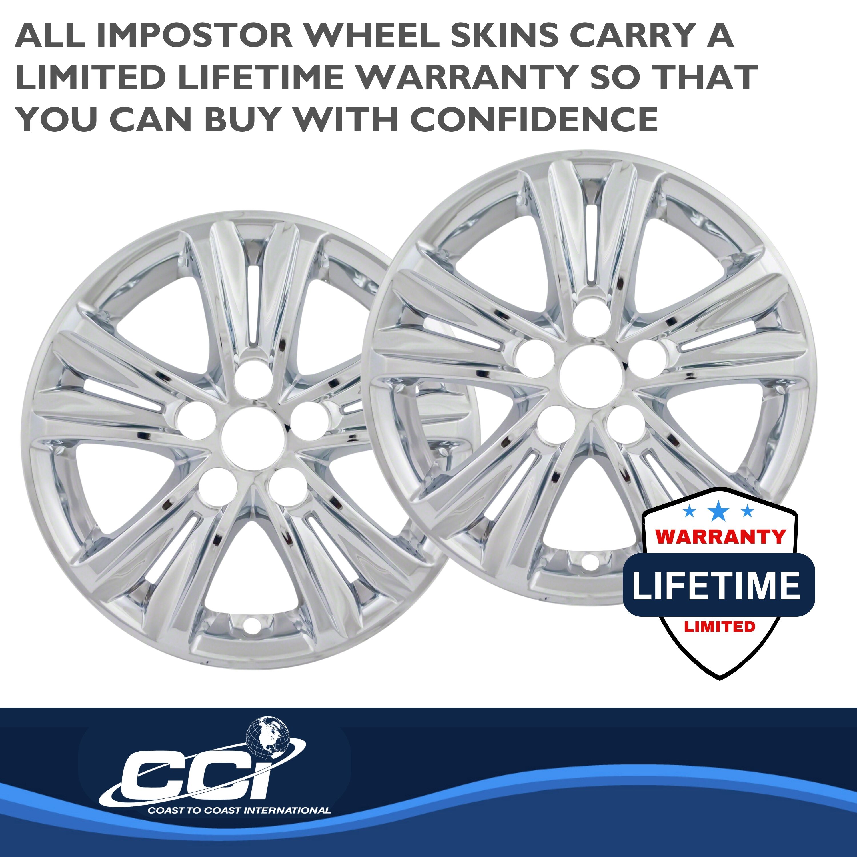 Coast To Coast IWCIMP363X - Impostor Wheel Covers, Silver, Chrome Plated