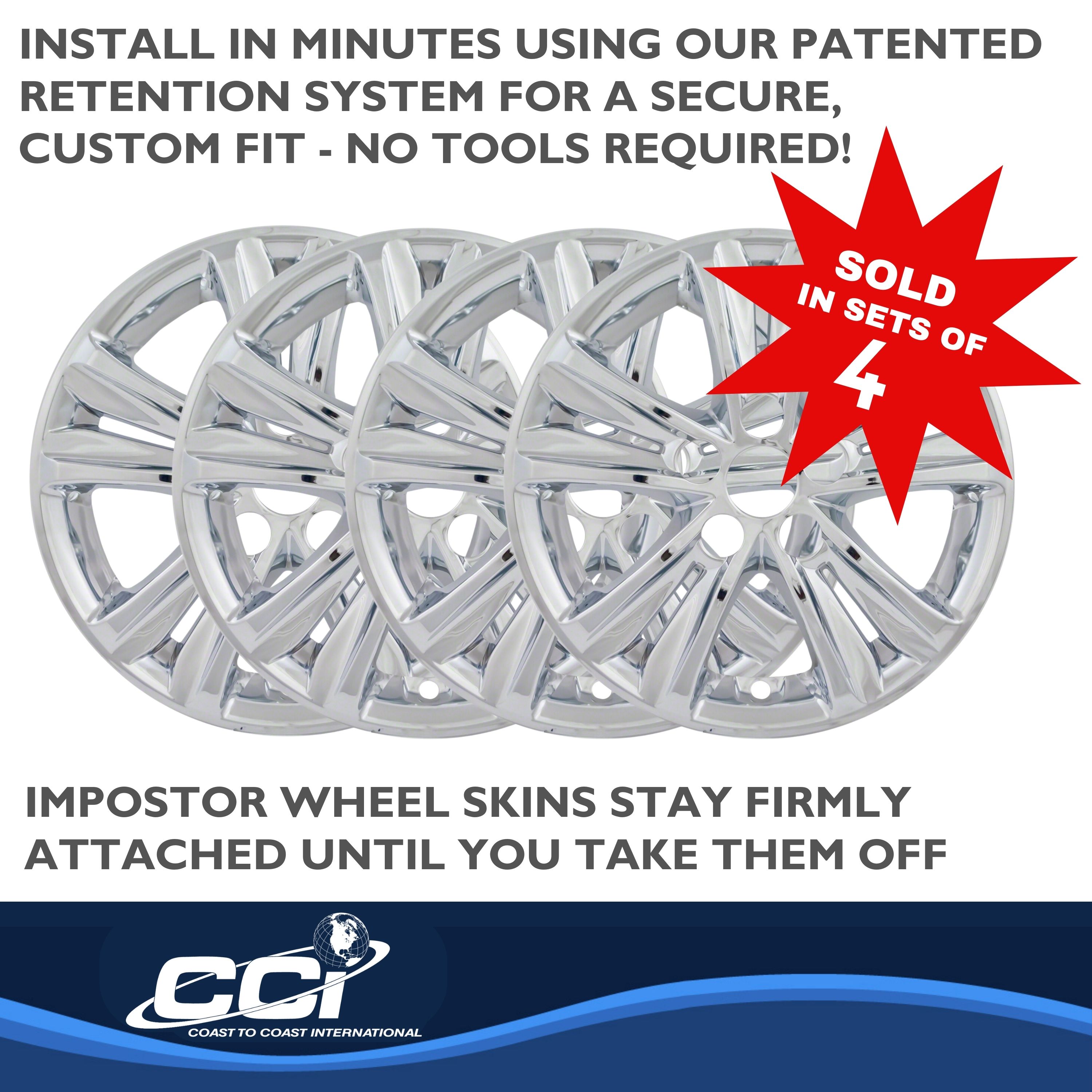 Coast To Coast IWCIMP363X - Impostor Wheel Covers, Silver, Chrome Plated