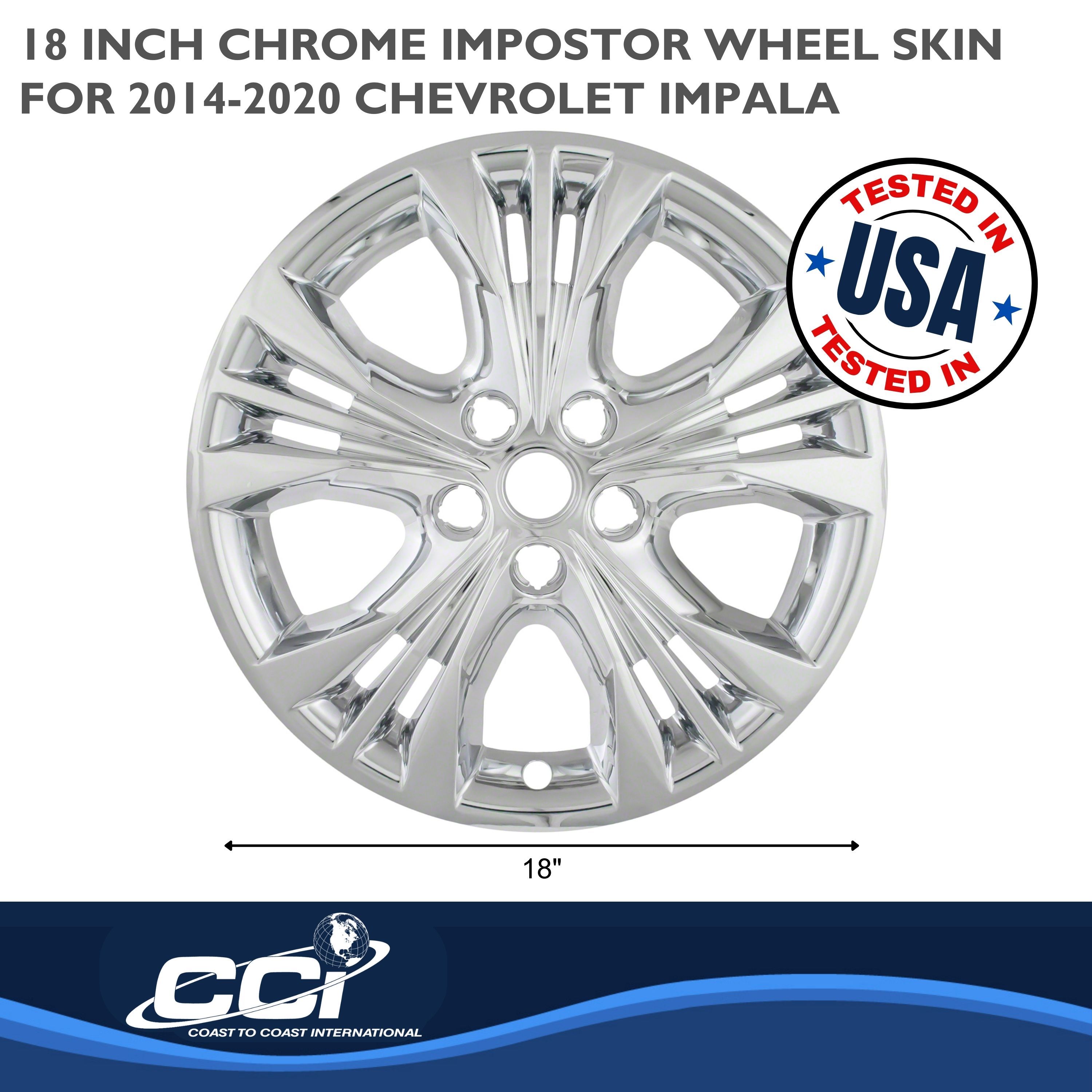Coast To Coast IWCIMP366X - Impostor Wheel Covers, Silver, Chrome Plated