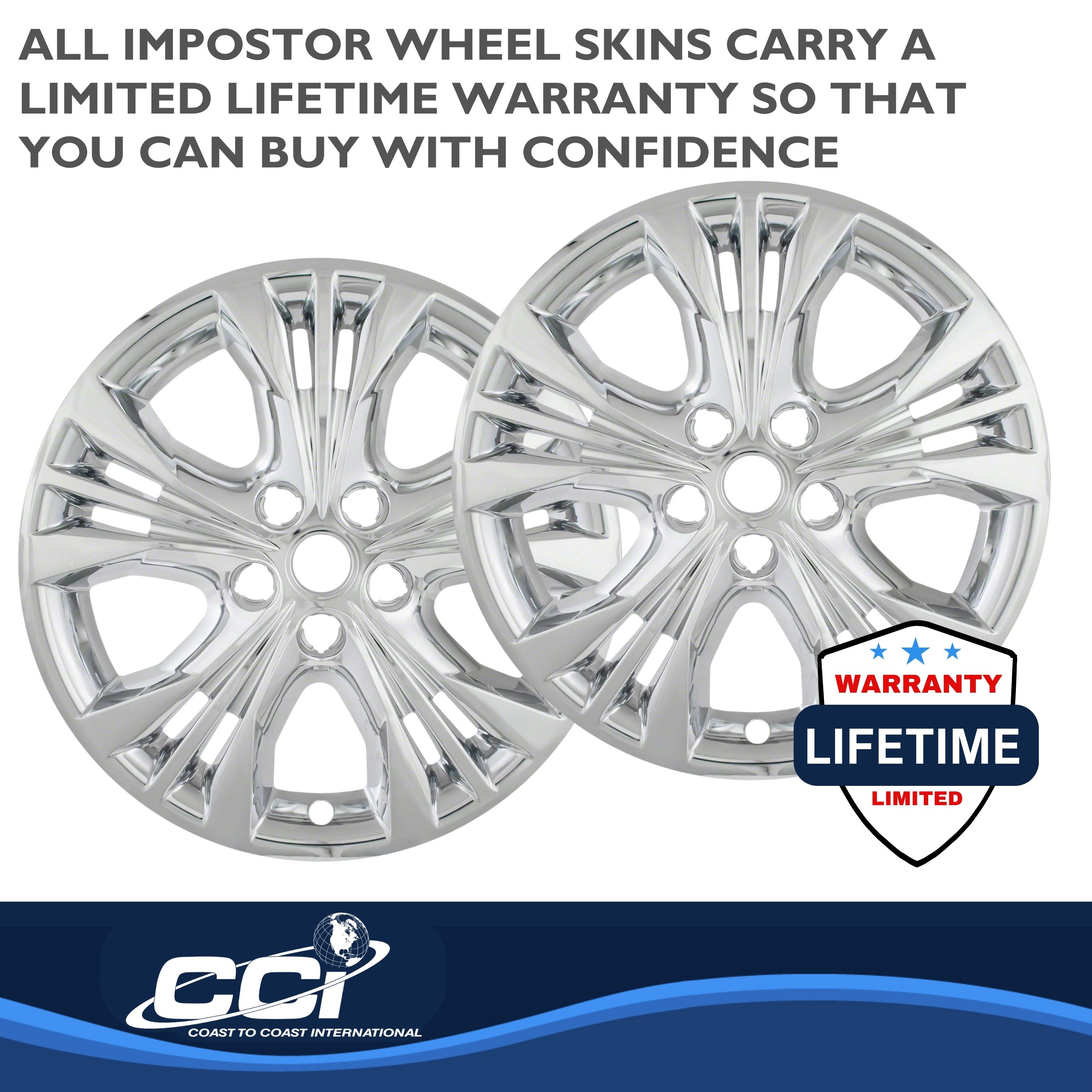 Coast To Coast IWCIMP366X - Impostor Wheel Covers, Silver, Chrome Plated