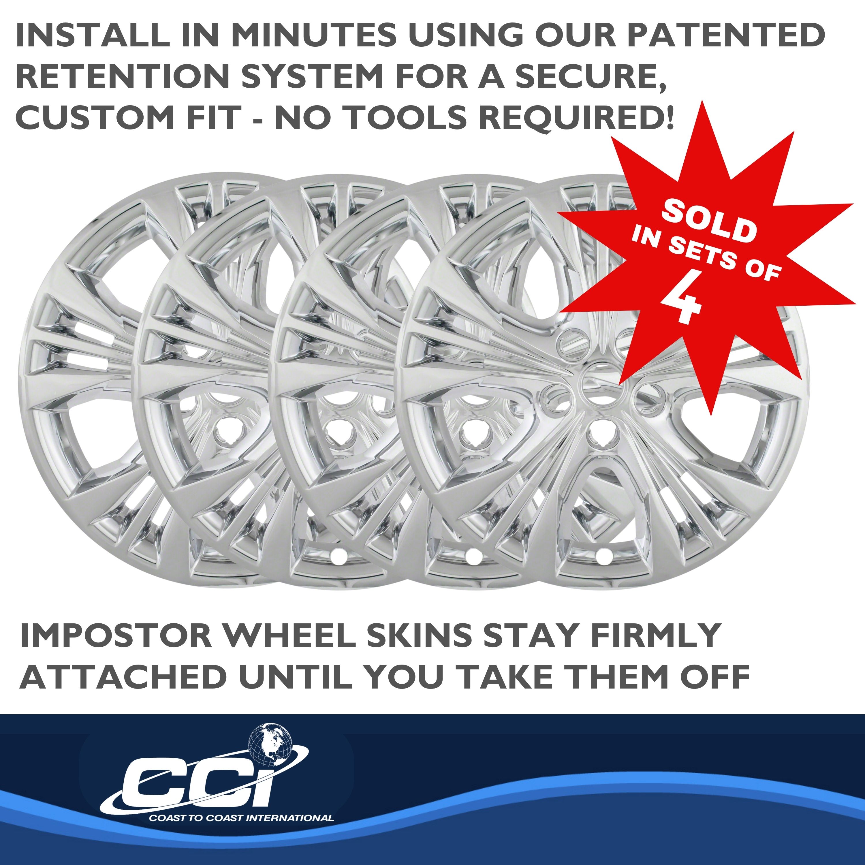 Coast To Coast IWCIMP366X - Impostor Wheel Covers, Silver, Chrome Plated