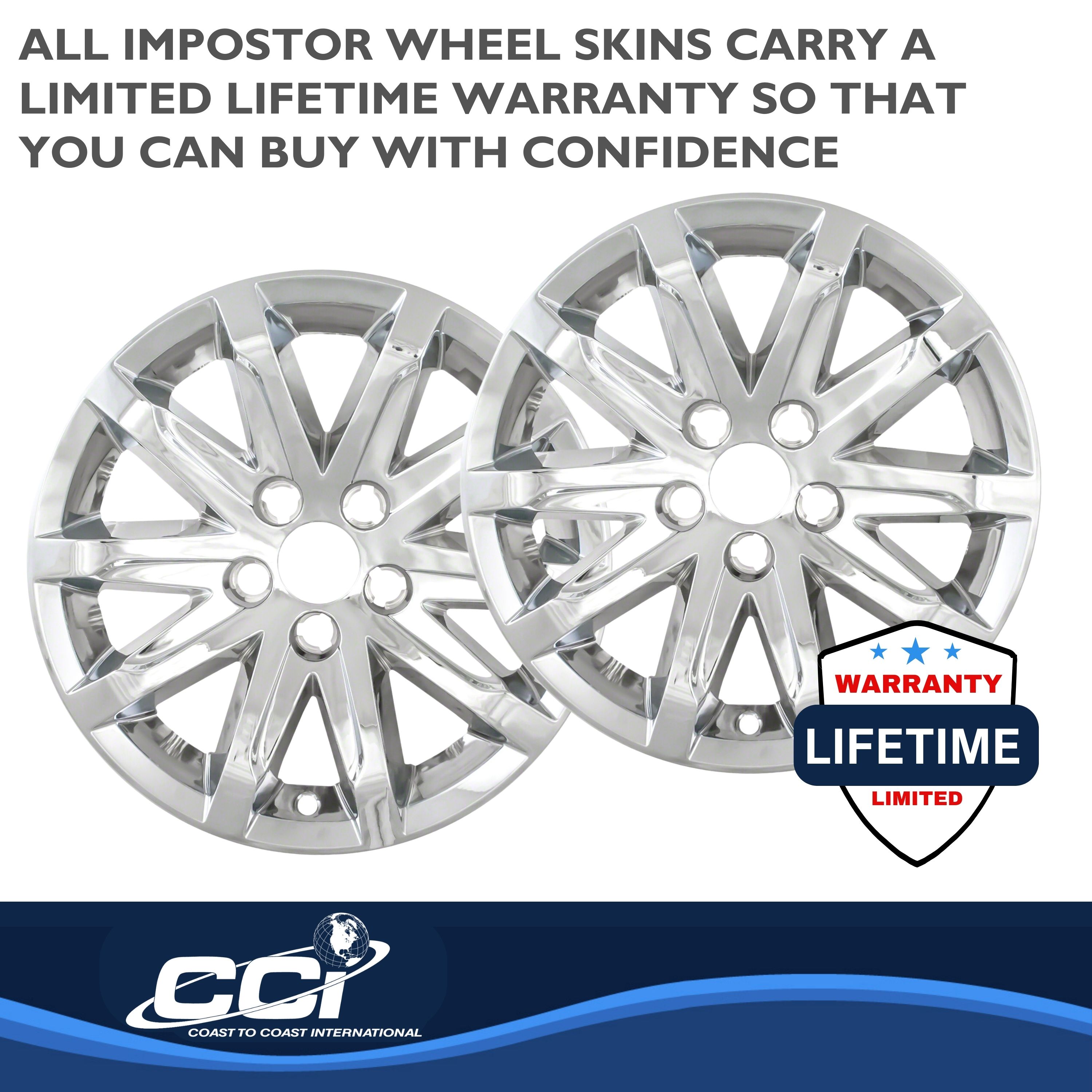 Coast To Coast IWCIMP368X - Impostor Wheel Covers, Silver, Chrome Plated