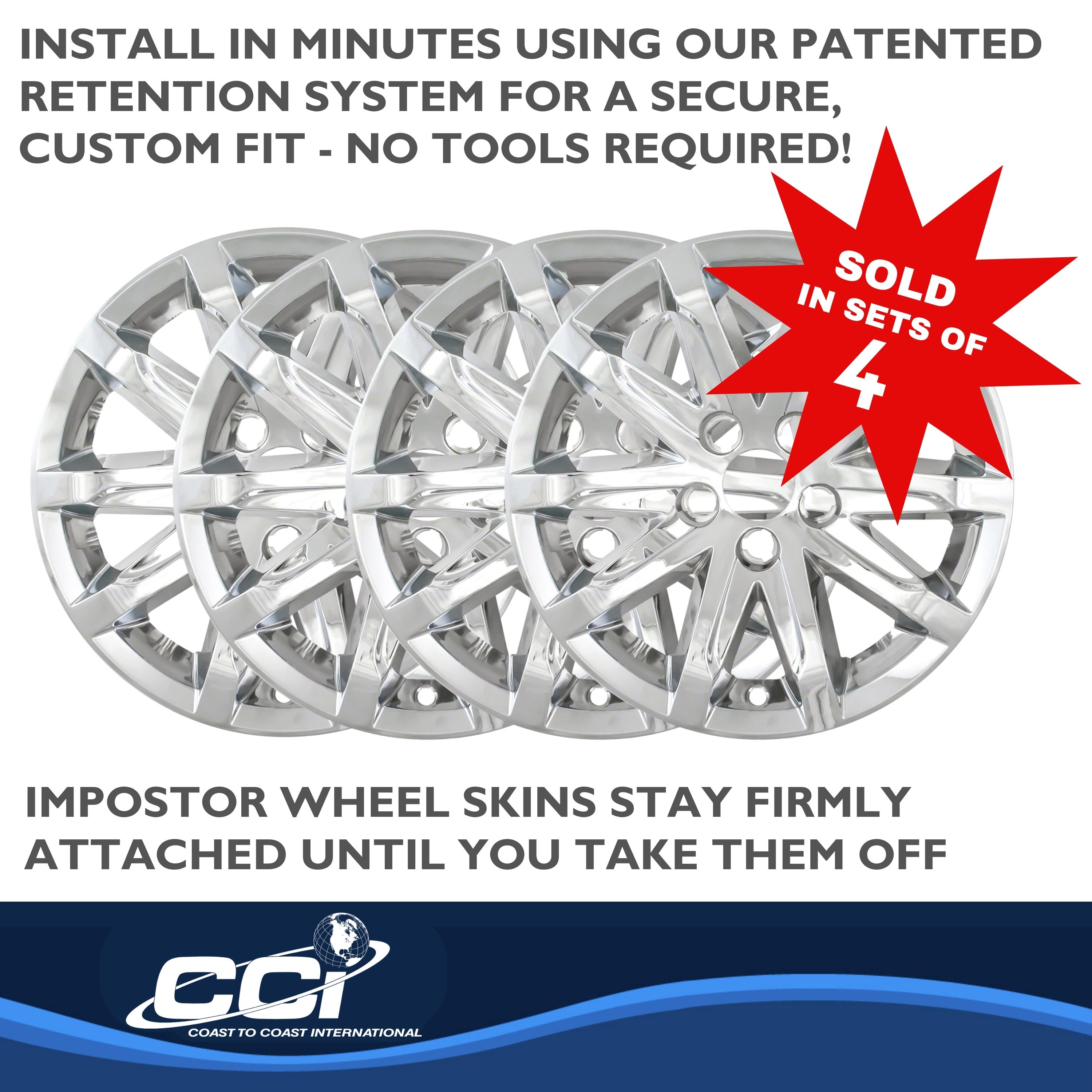 Coast To Coast IWCIMP368X - Impostor Wheel Covers, Silver, Chrome Plated